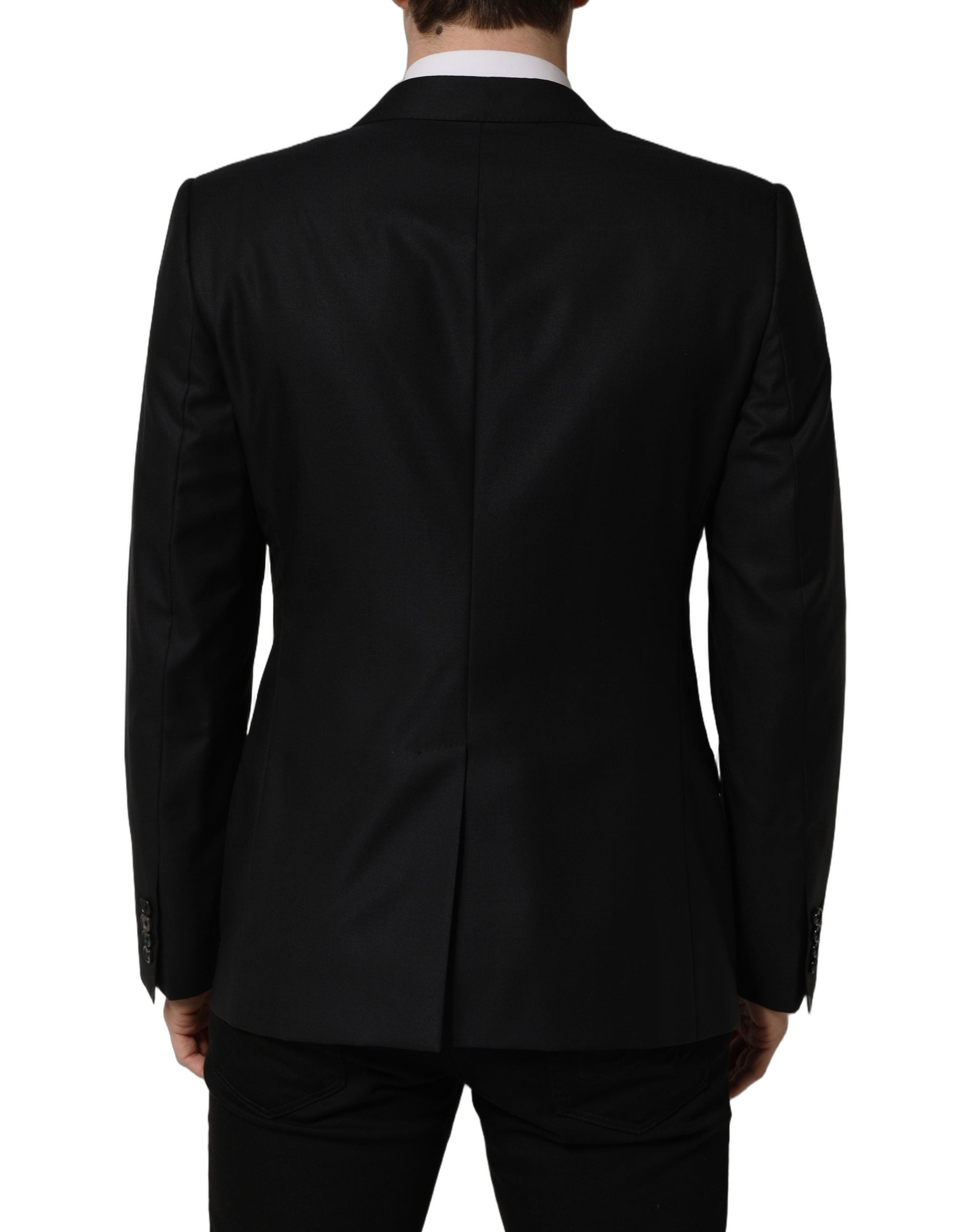 Dolce & Gabbana Dark Blue Wool Single Breasted Men Blazer Men's Jacket