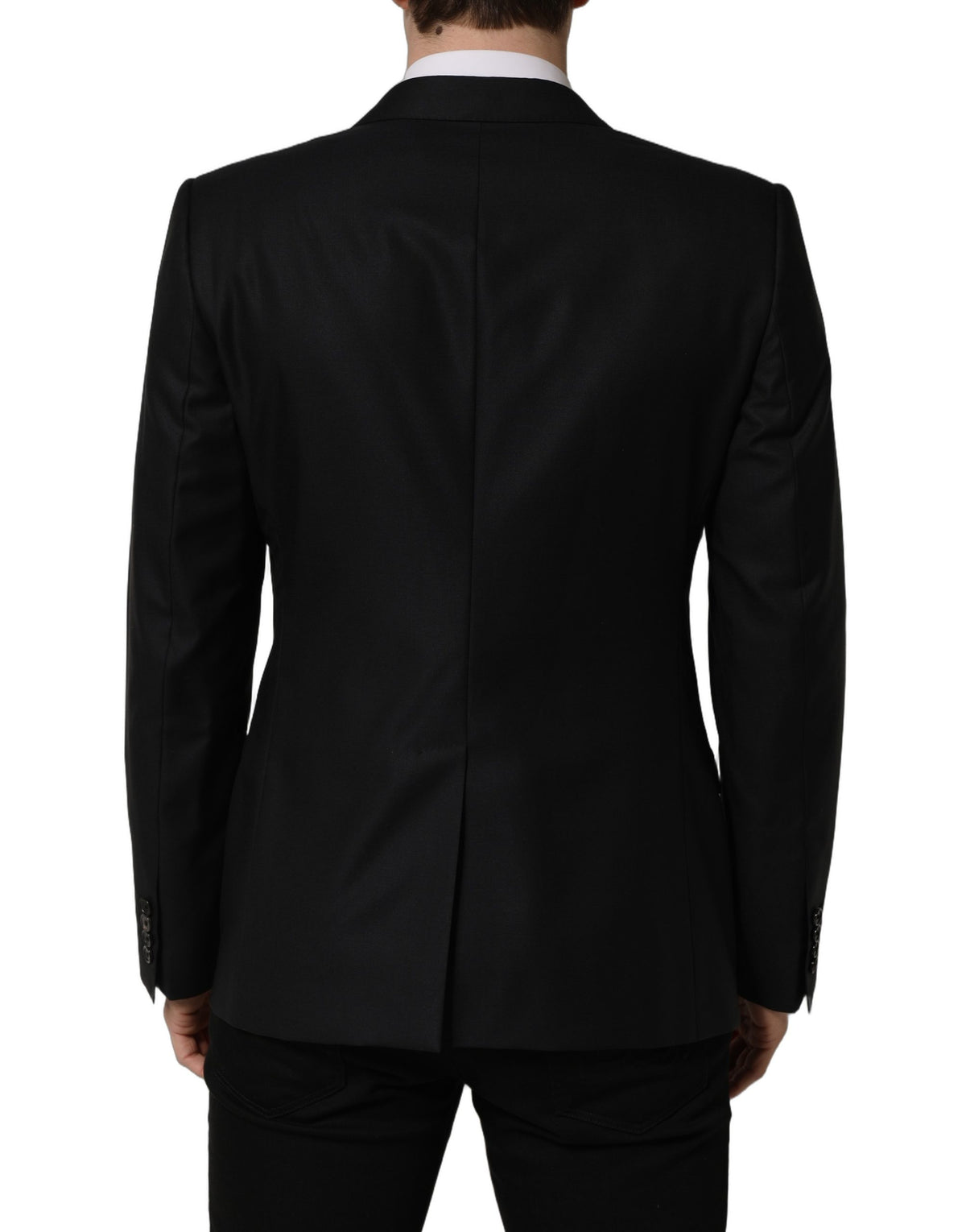 Dolce & Gabbana Dark Blue Wool Single Breasted Men Blazer Men's Jacket