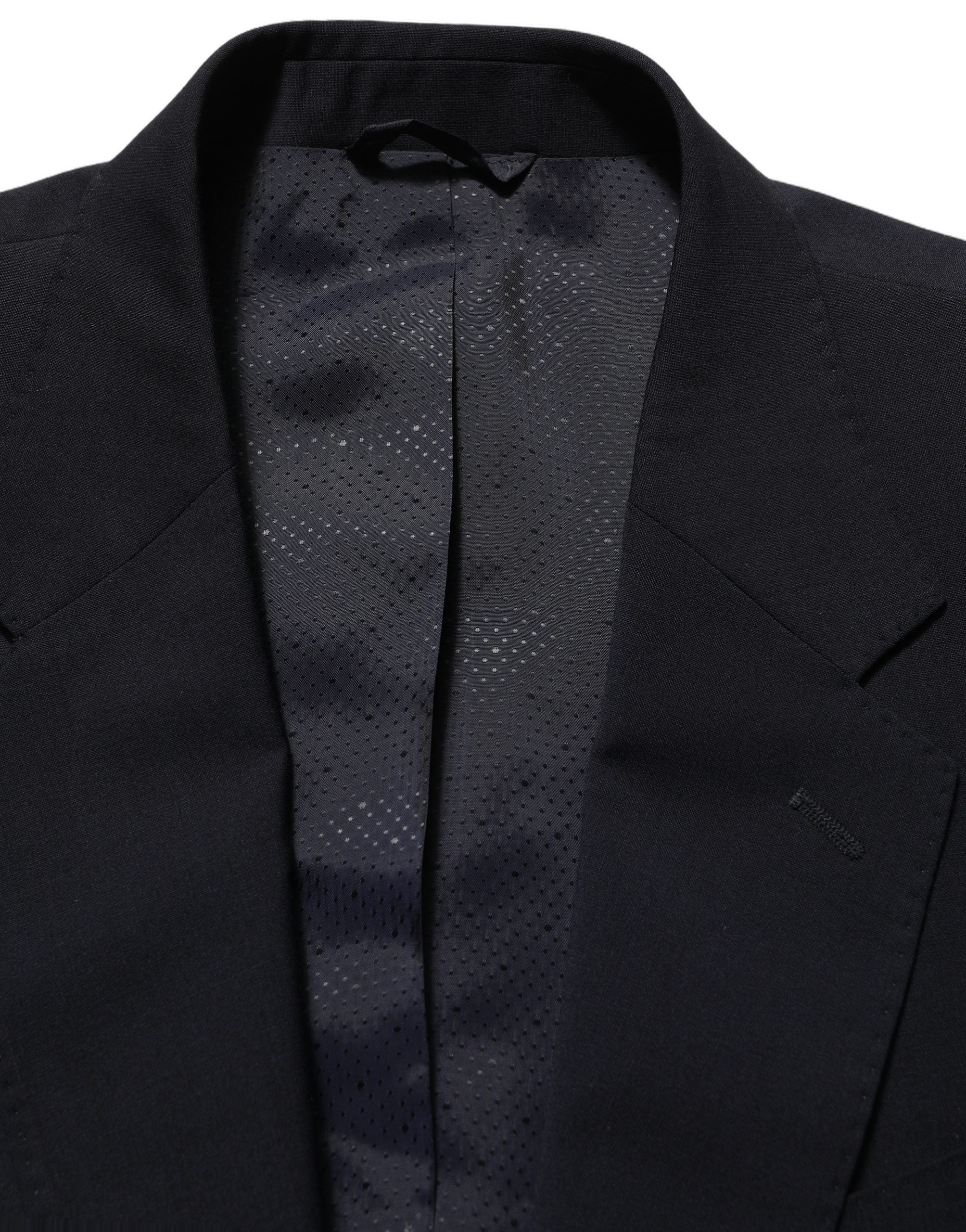 Dolce & Gabbana Dark Blue Wool Single Breasted Men Blazer Men's Jacket