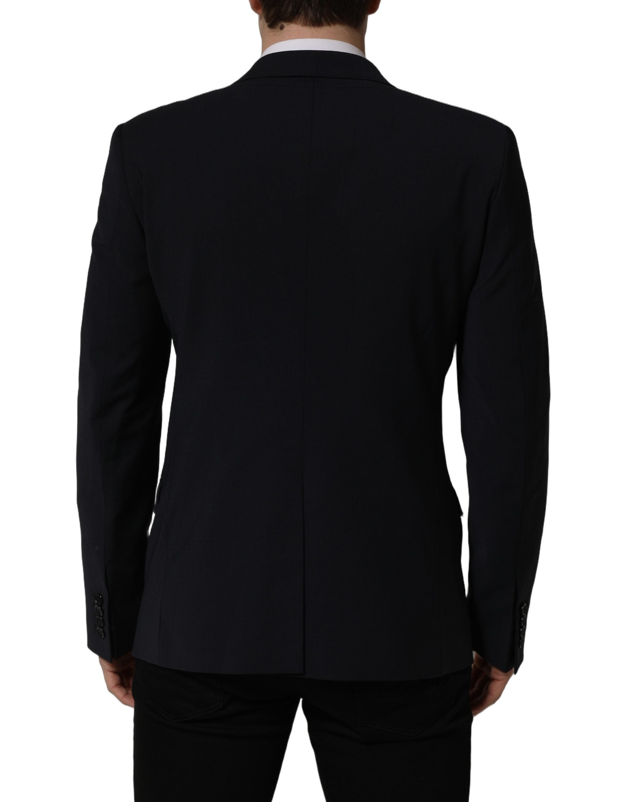 Dolce & Gabbana Dark Blue Wool Single Breasted Men Blazer Men's Jacket