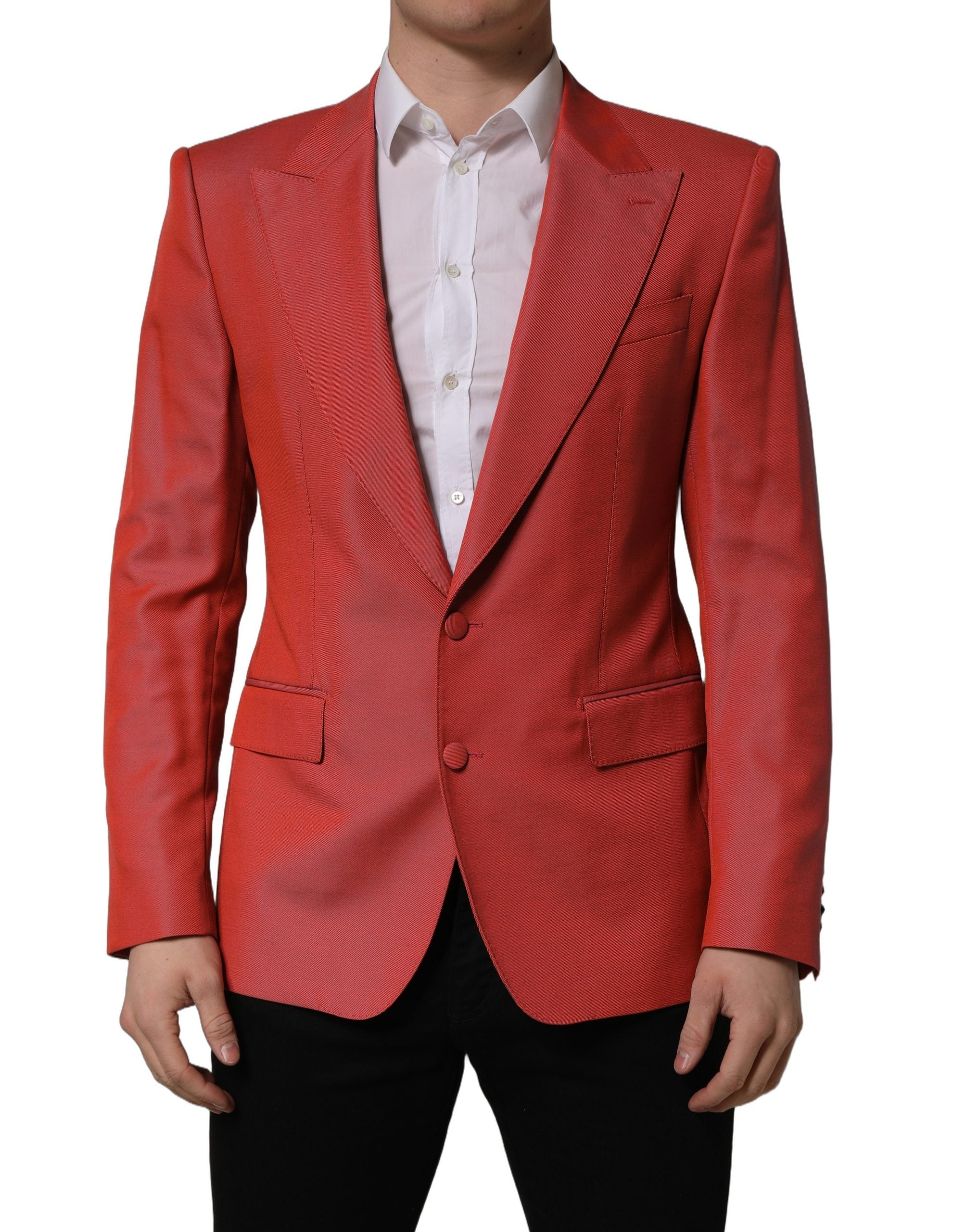 Dolce & Gabbana Red Wool Single Breasted Men Blazer Men's Jacket