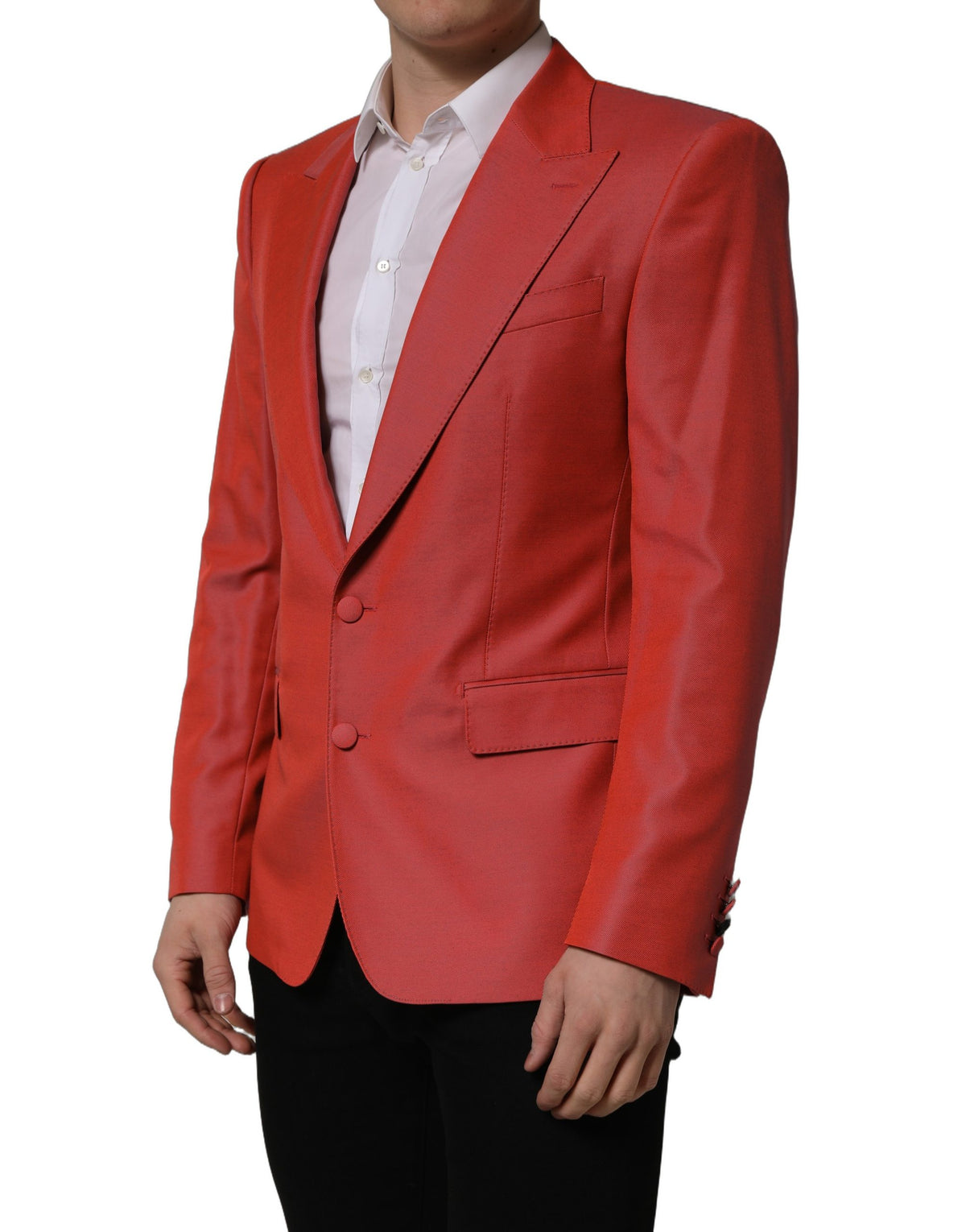 Dolce & Gabbana Red Wool Single Breasted Men Blazer Men's Jacket