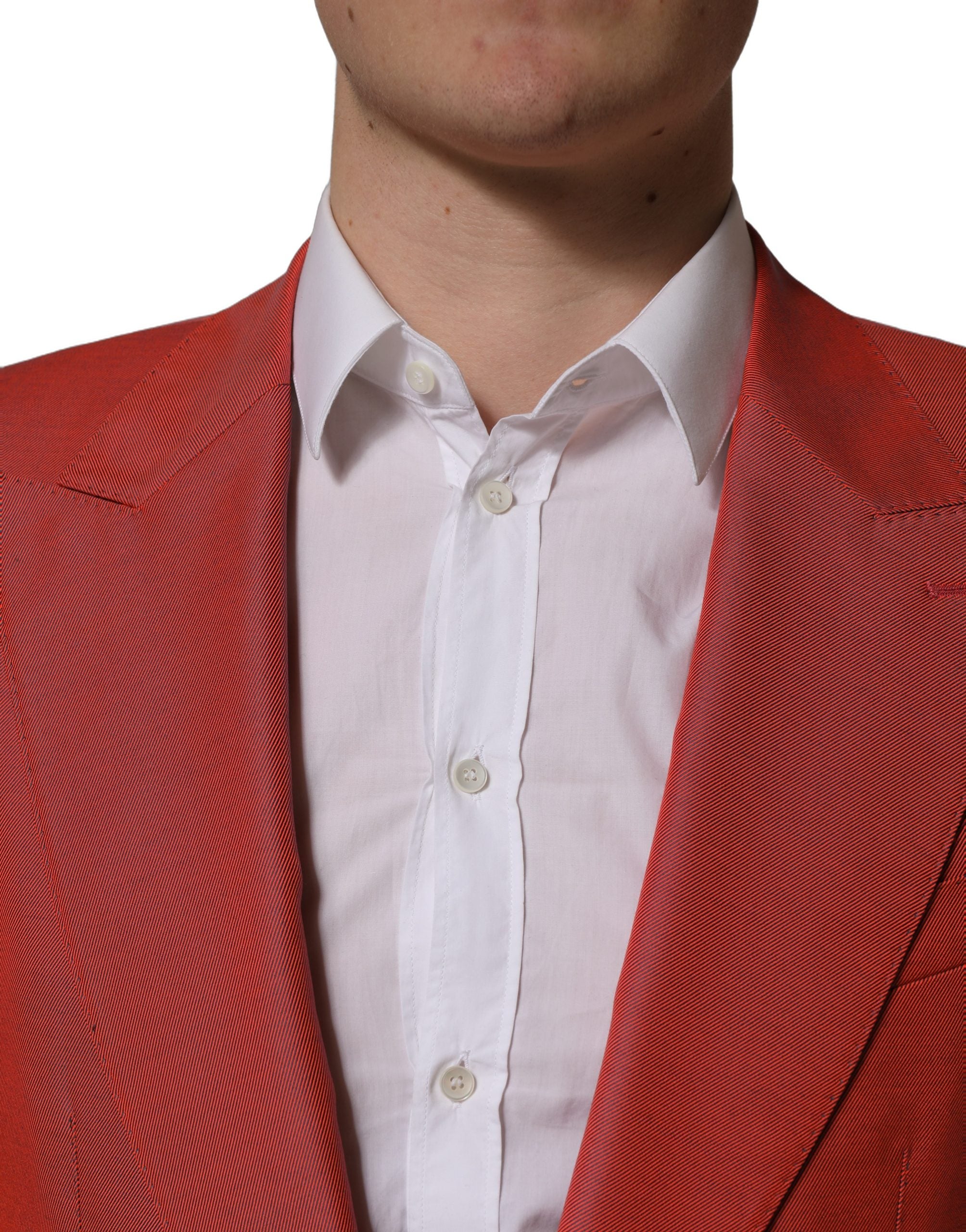 Dolce & Gabbana Red Wool Single Breasted Men Blazer Men's Jacket