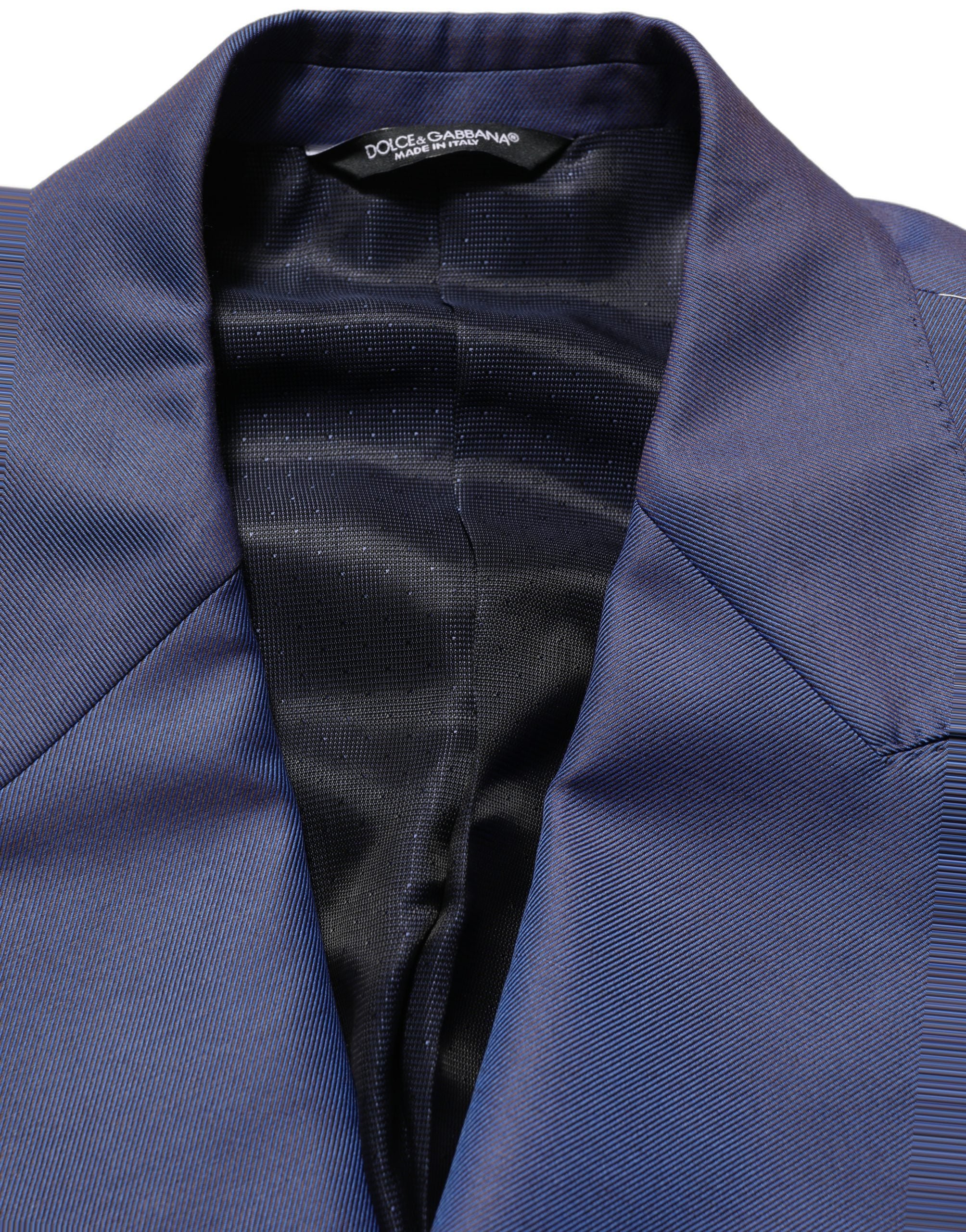 Dolce & Gabbana Blue Wool Double Breasted Men Blazer Men's Jacket