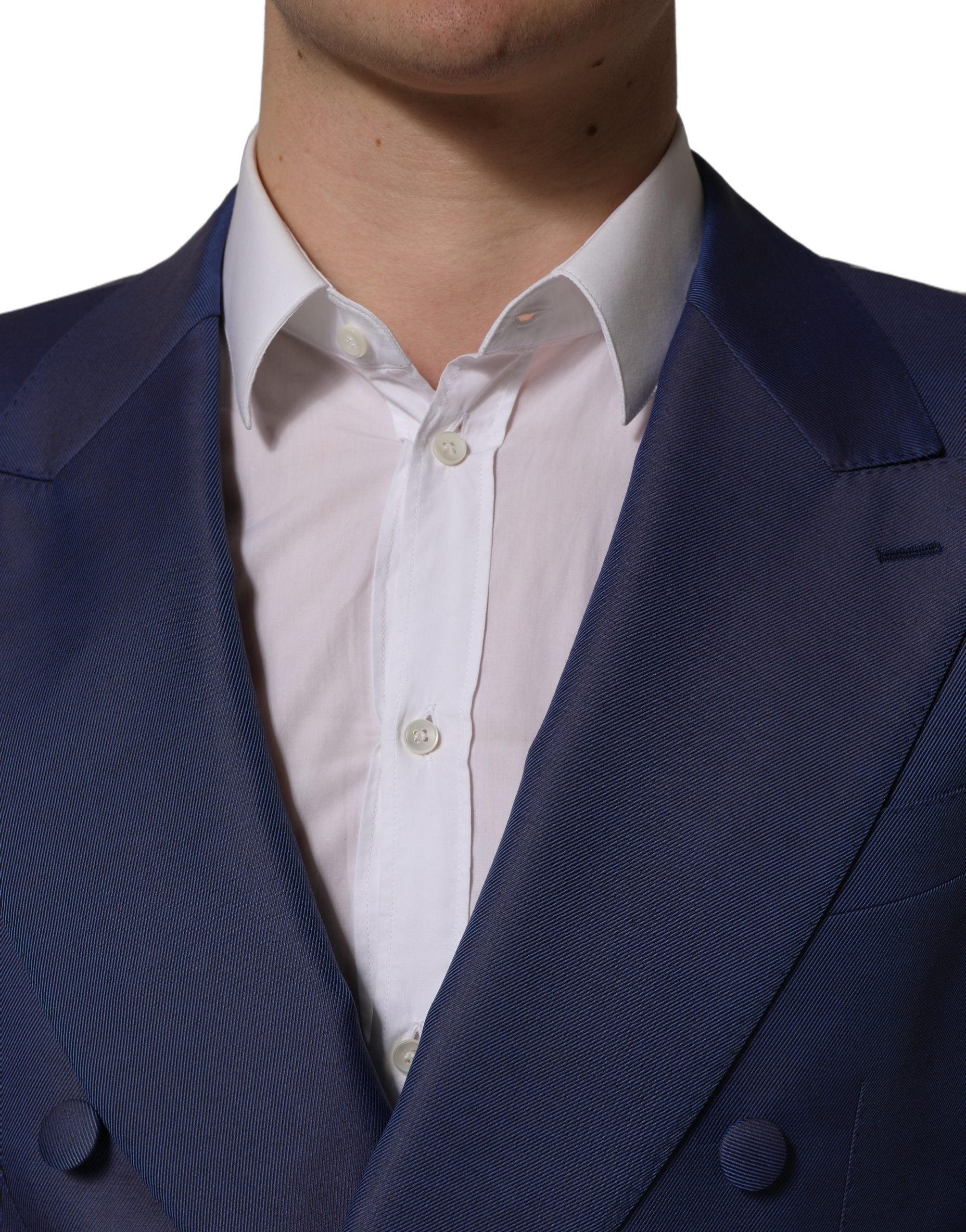 Dolce & Gabbana Blue Wool Double Breasted Men Blazer Men's Jacket