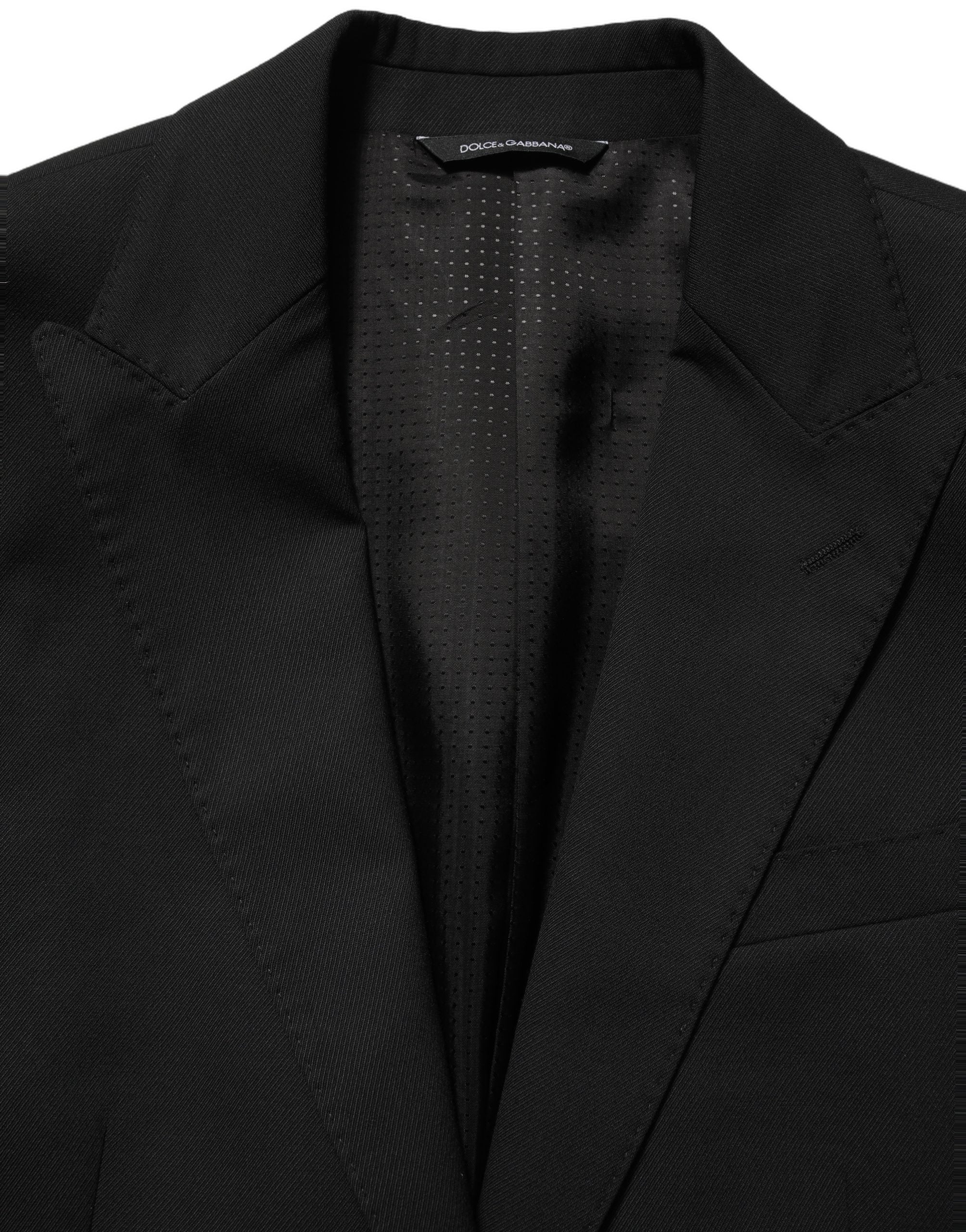 Dolce & Gabbana Black Polyester Single Breasted Blazer Men's Jacket