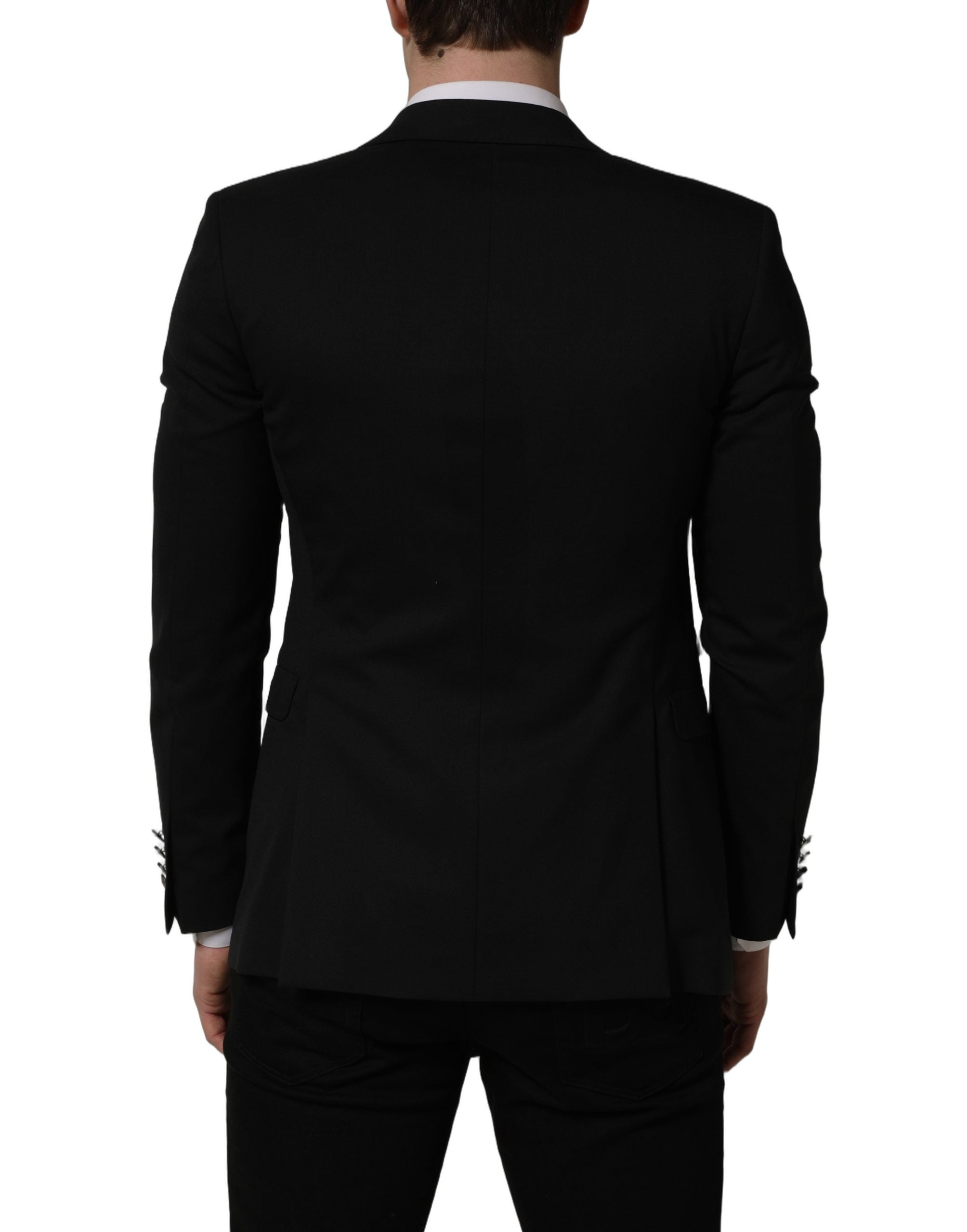 Dolce & Gabbana Black Polyester Single Breasted Blazer Men's Jacket