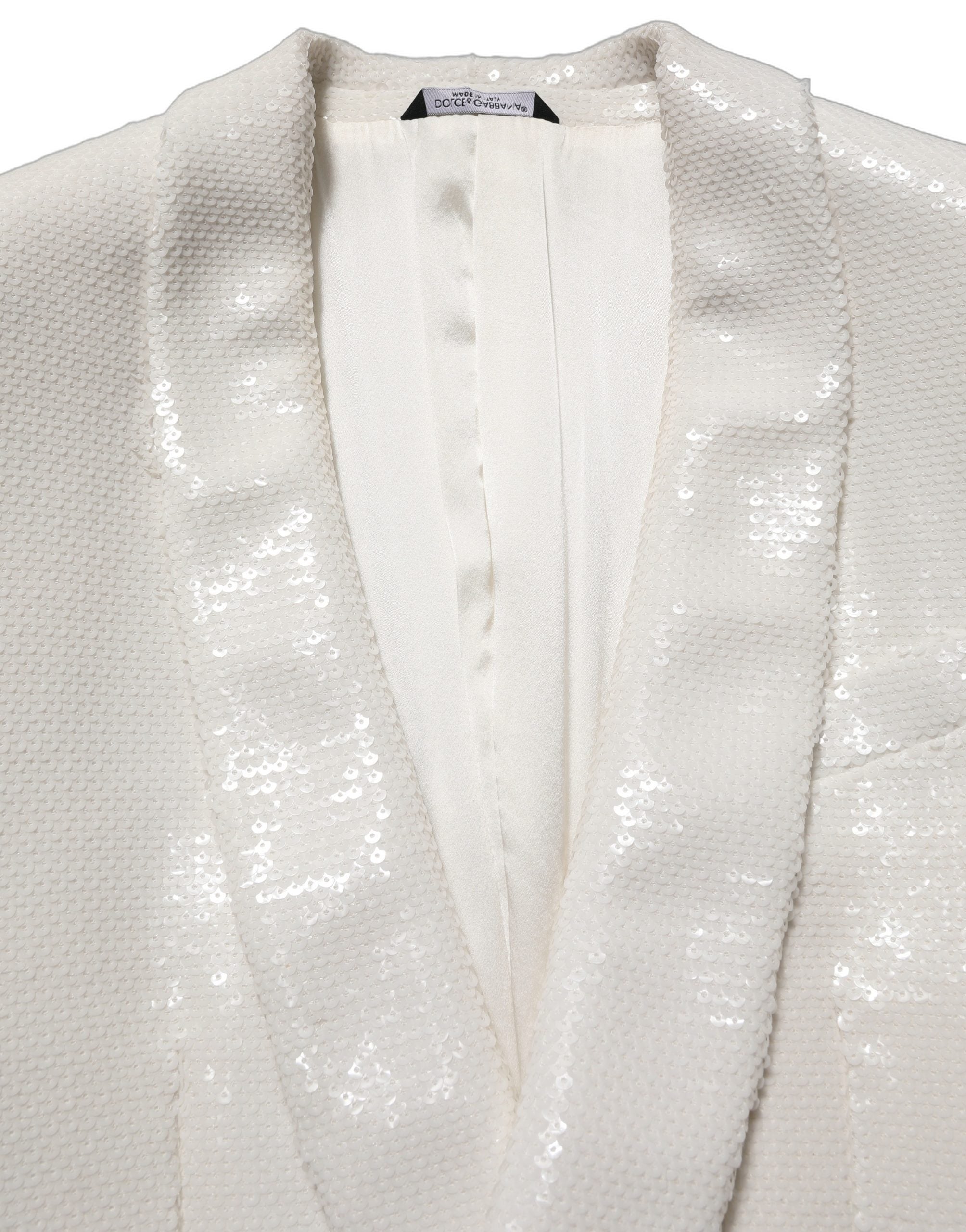 Dolce & Gabbana White Viscose Single Breasted Blazer Men's Jacket