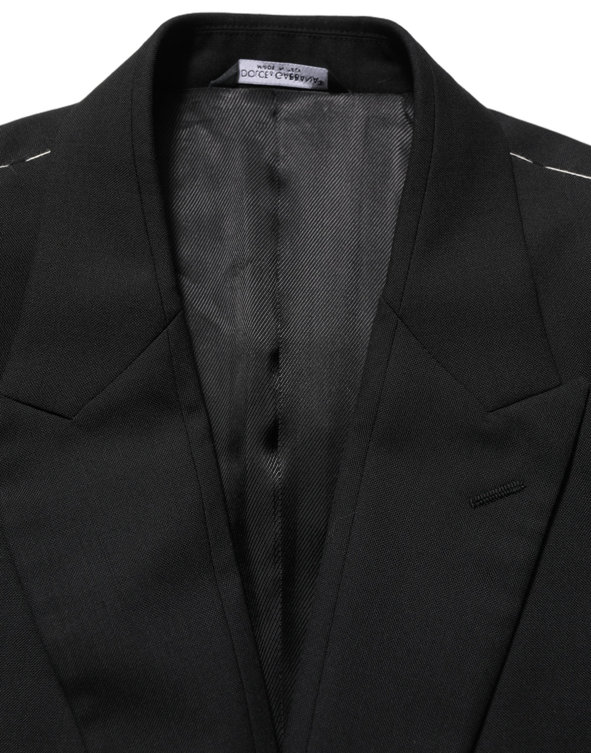Dolce & Gabbana Black Wool Single Breasted Blazer Men's Jacket
