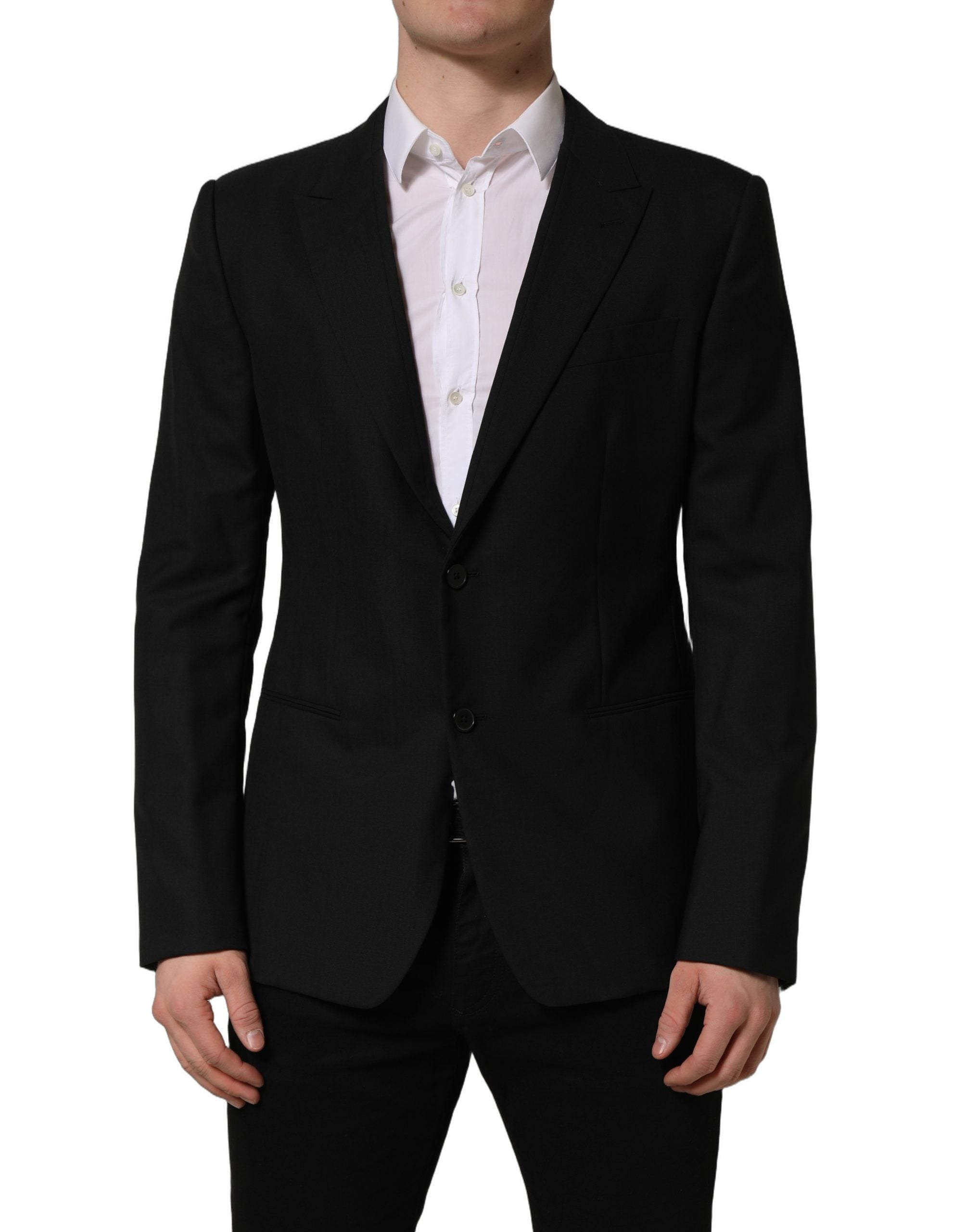 Dolce & Gabbana Black Wool Single Breasted Blazer Men's Jacket