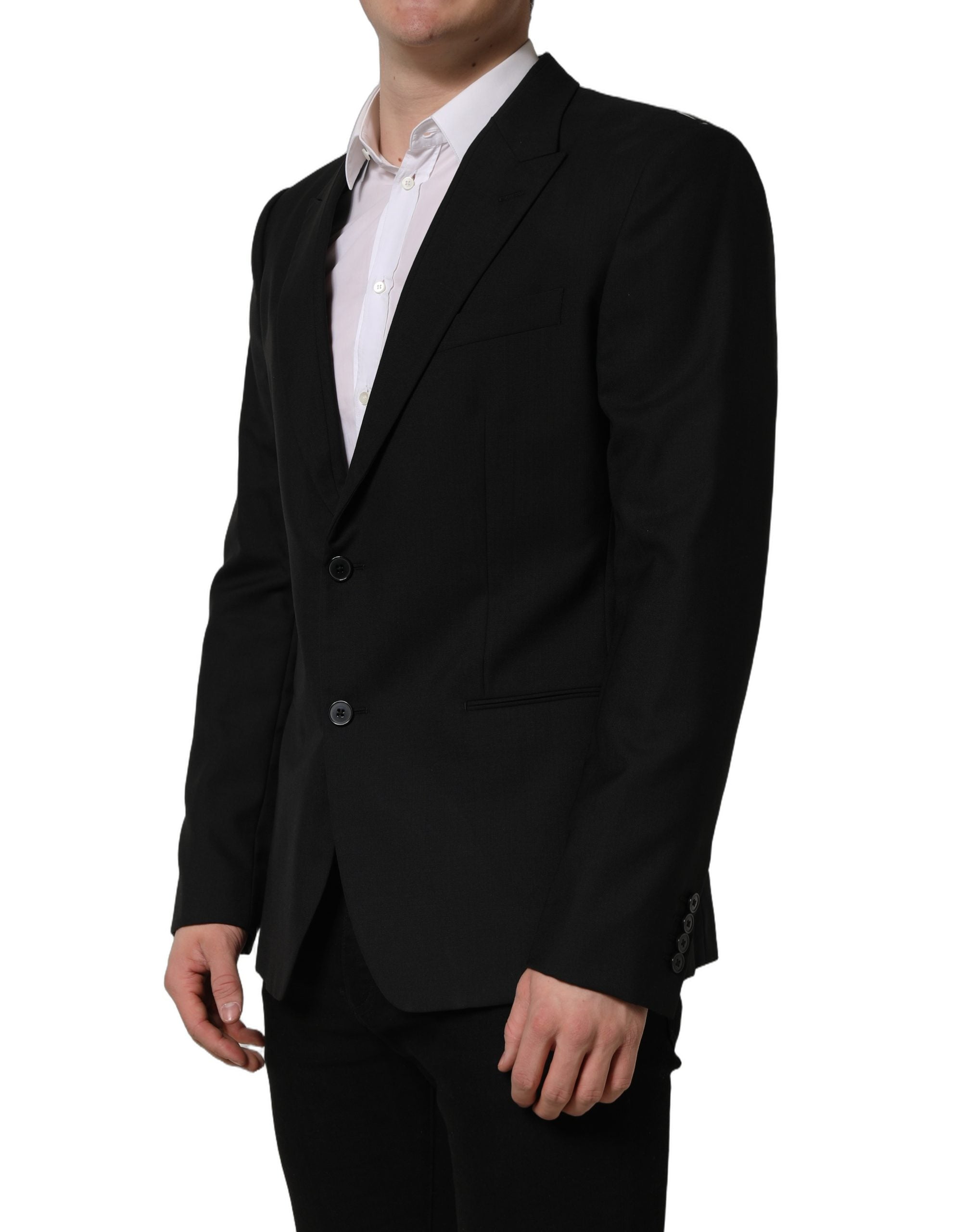 Dolce & Gabbana Black Wool Single Breasted Blazer Men's Jacket