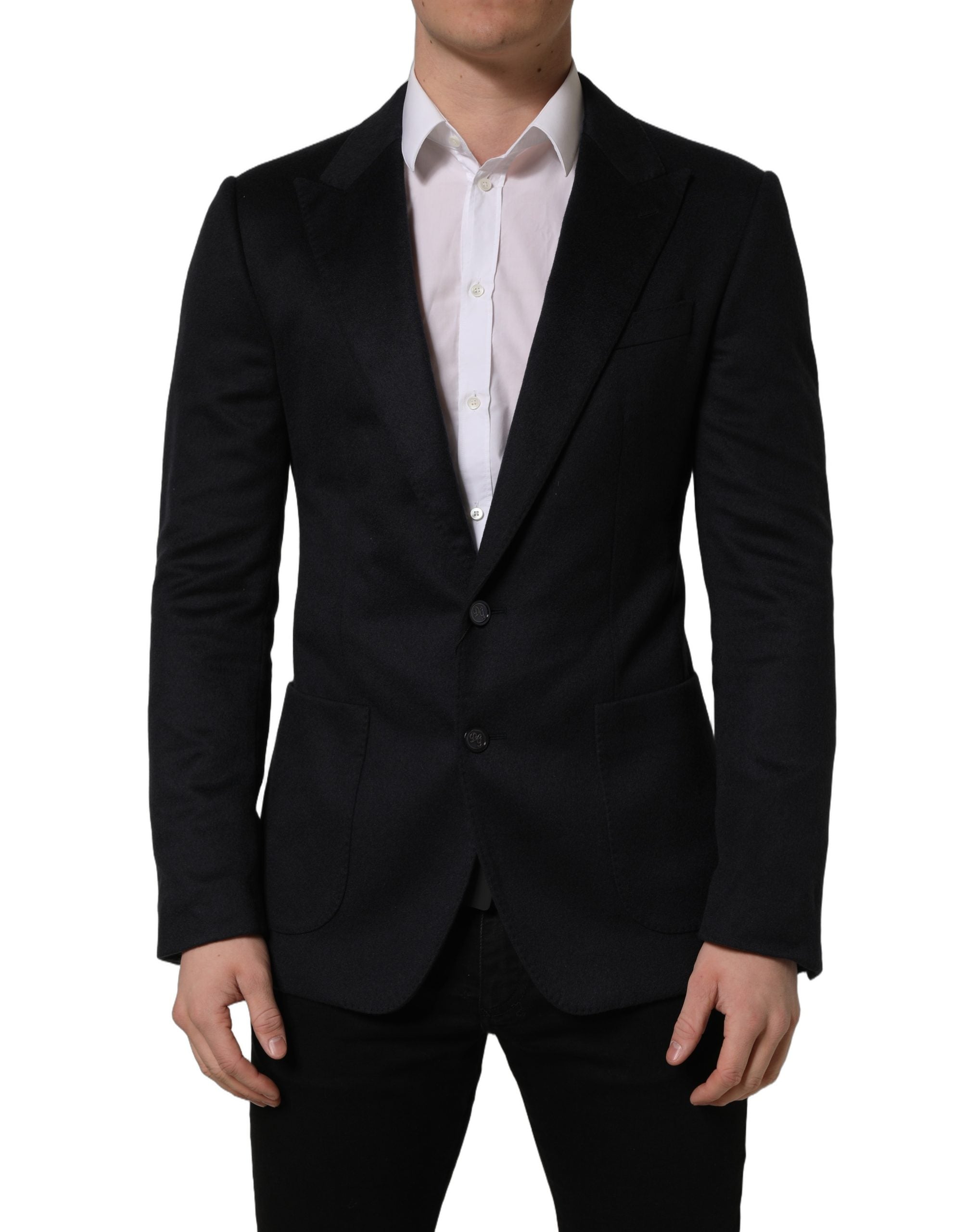 Dolce & Gabbana Blue Cashmere Single Breasted Blazer Men's Jacket (Pre-Owned)