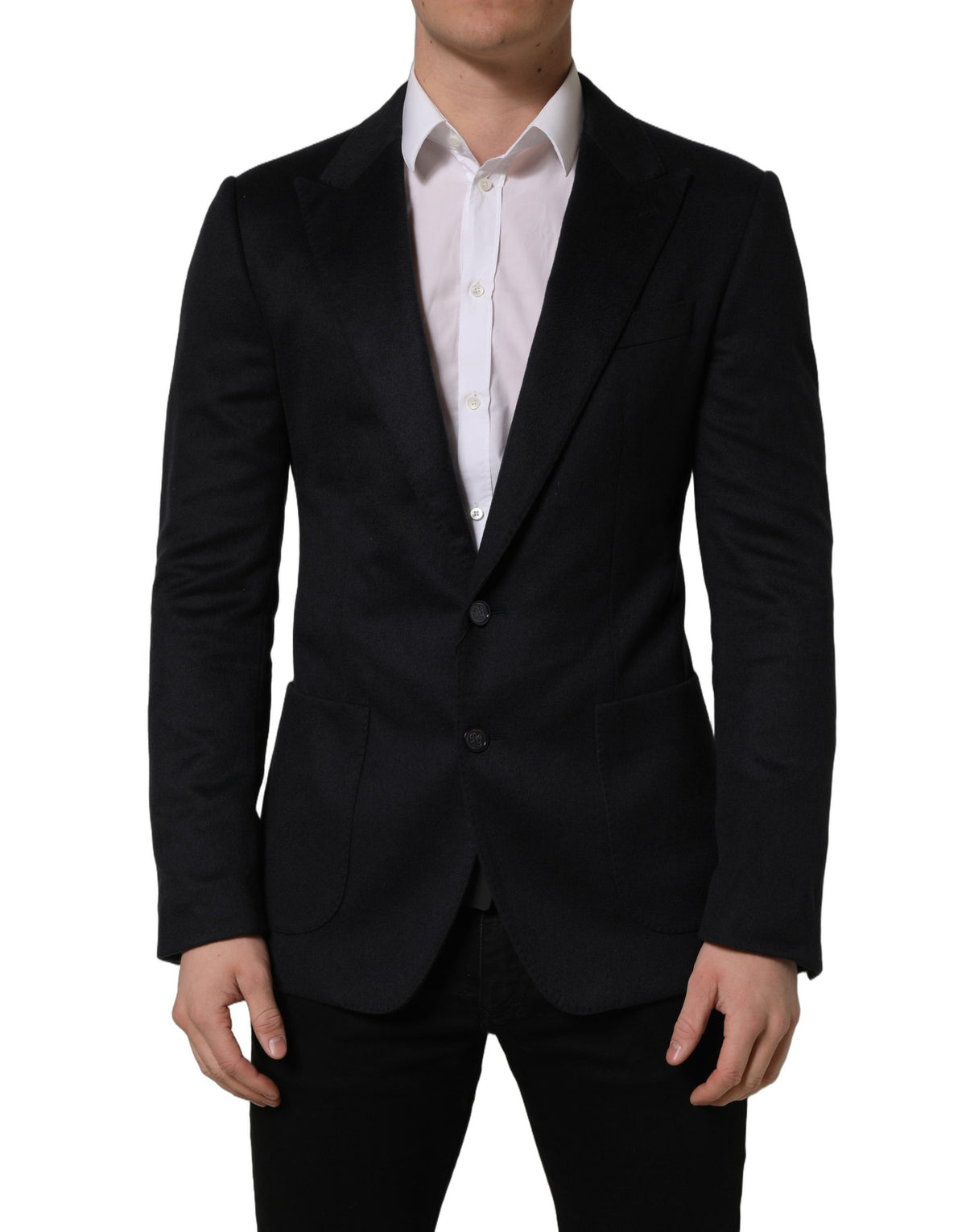 Dolce & Gabbana Blue Cashmere Single Breasted Blazer Men's Jacket (Pre-Owned)