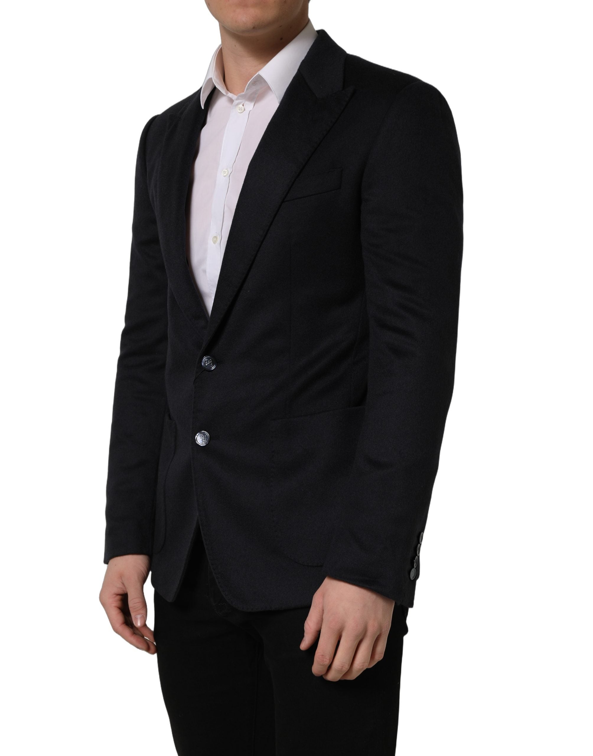 Dolce & Gabbana Blue Cashmere Single Breasted Blazer Men's Jacket (Pre-Owned)