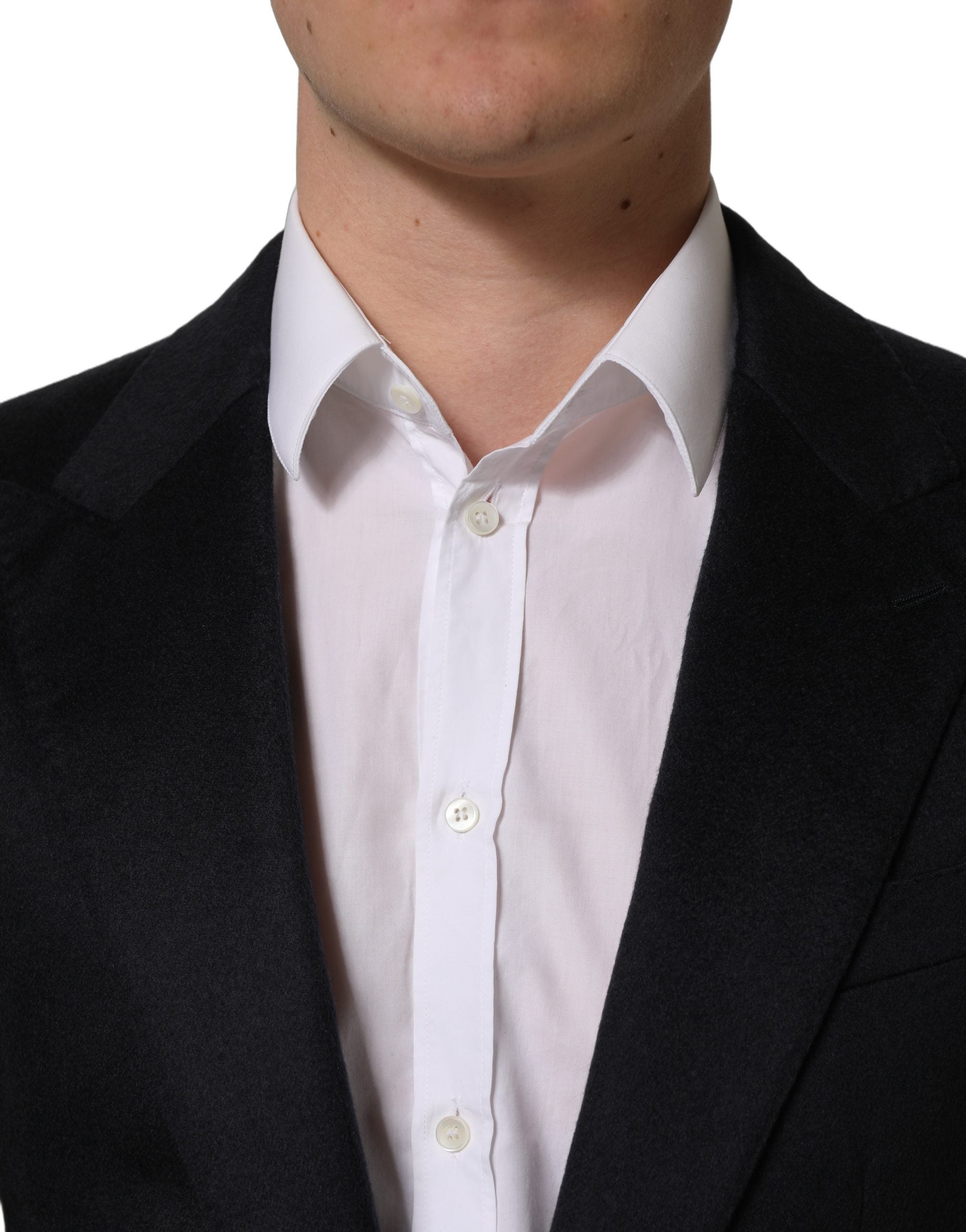 Dolce & Gabbana Blue Cashmere Single Breasted Blazer Men's Jacket (Pre-Owned)