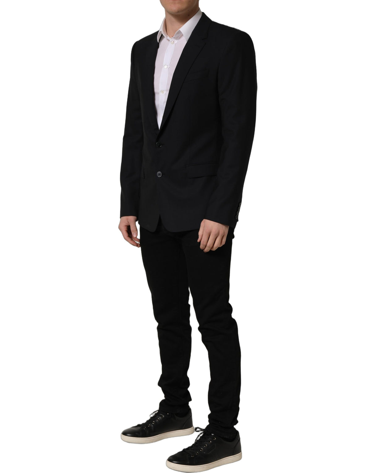 Dolce & Gabbana Dark Blue Wool Single Breasted Blazer Men's Jacket
