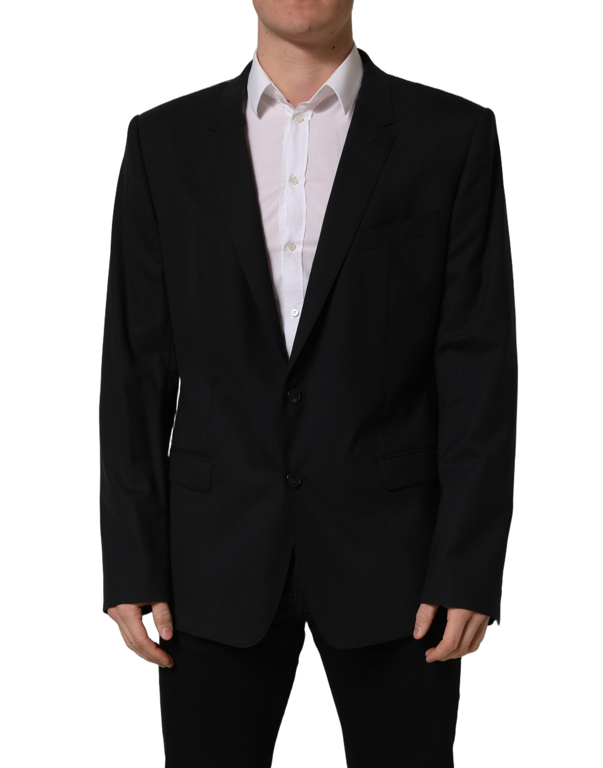 Dolce & Gabbana Black Wool Single Breasted Blazer Men's Jacket