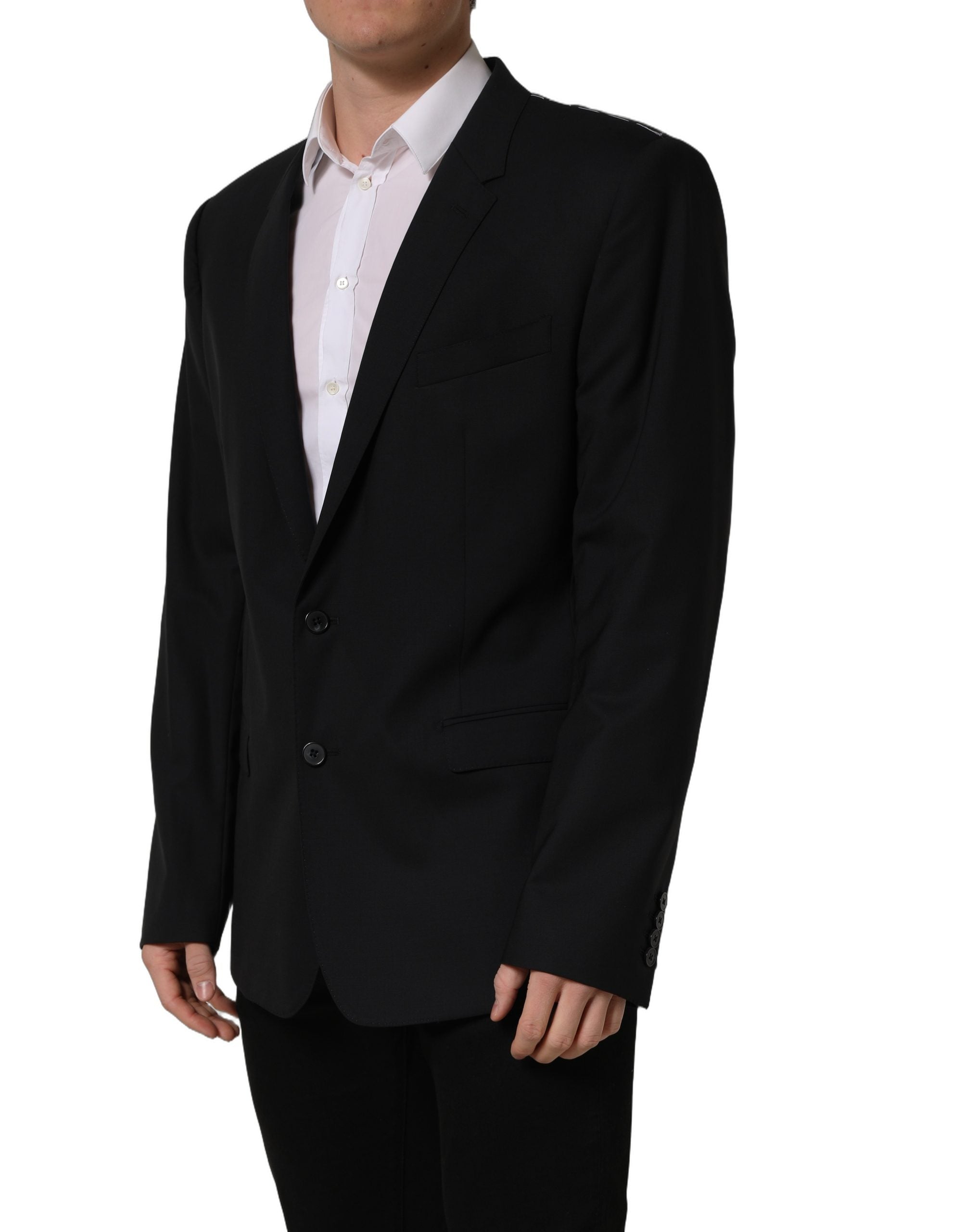 Dolce & Gabbana Black Wool Single Breasted Blazer Men's Jacket