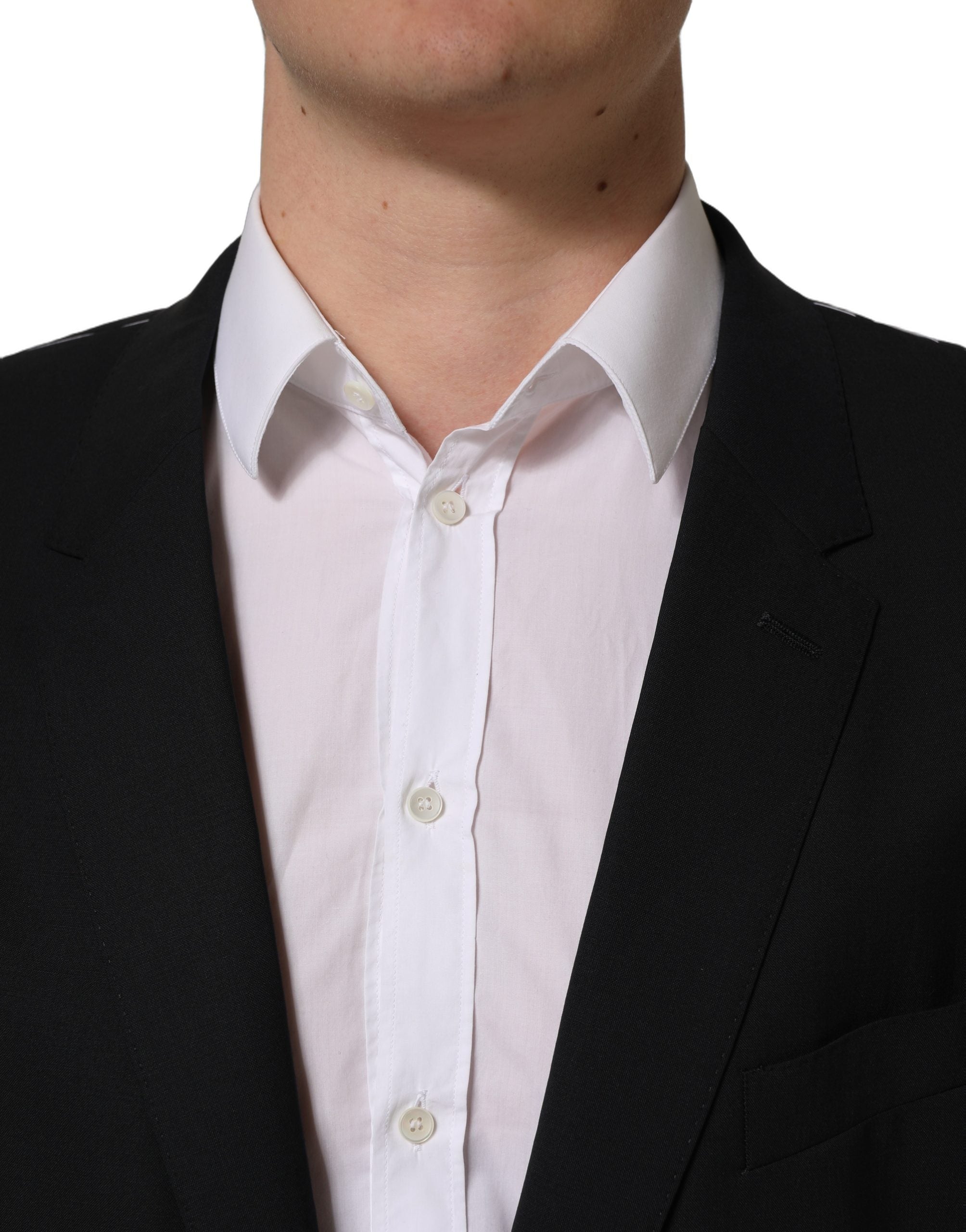Dolce & Gabbana Black Wool Single Breasted Blazer Men's Jacket