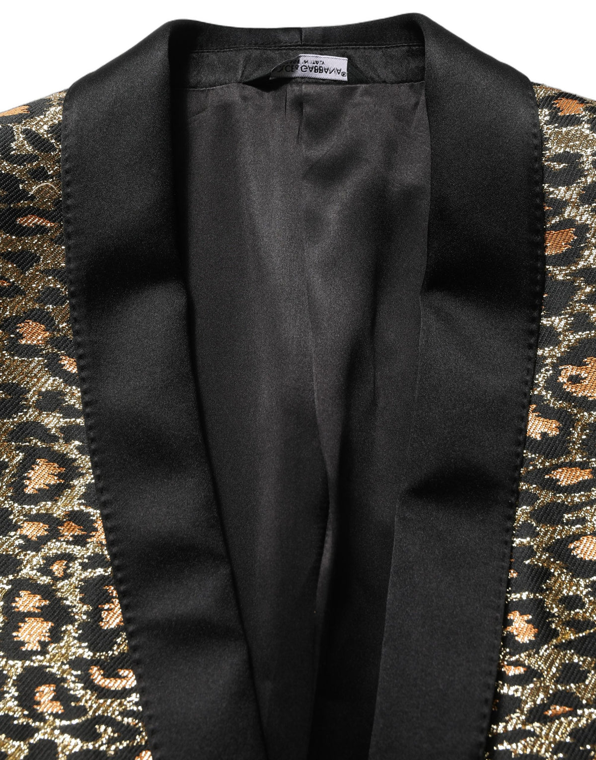 Dolce & Gabbana Gold Leopard Single Breasted Men Coat Men's Jacket