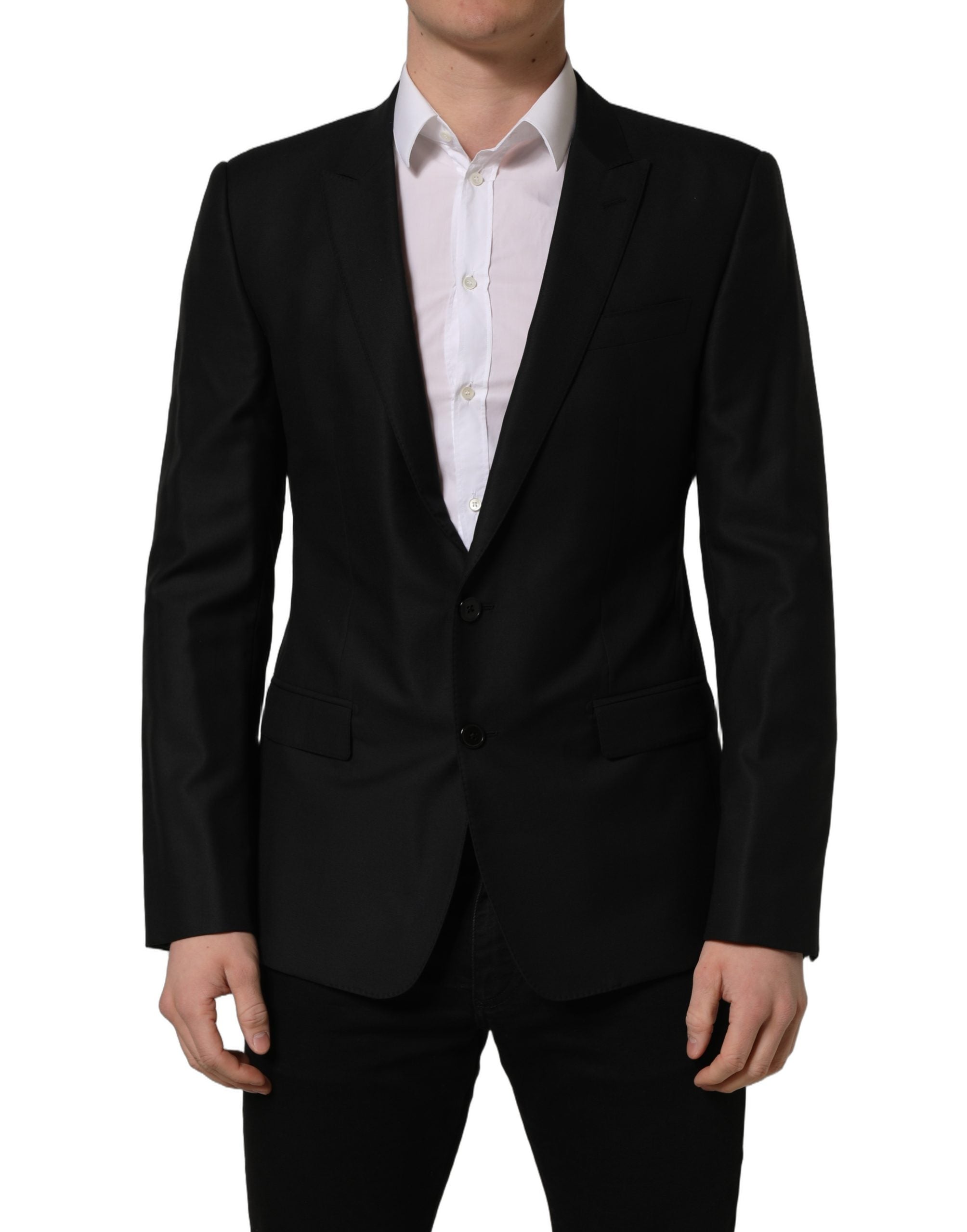 Dolce & Gabbana Black Wool Single Breasted Blazer Men's Jacket