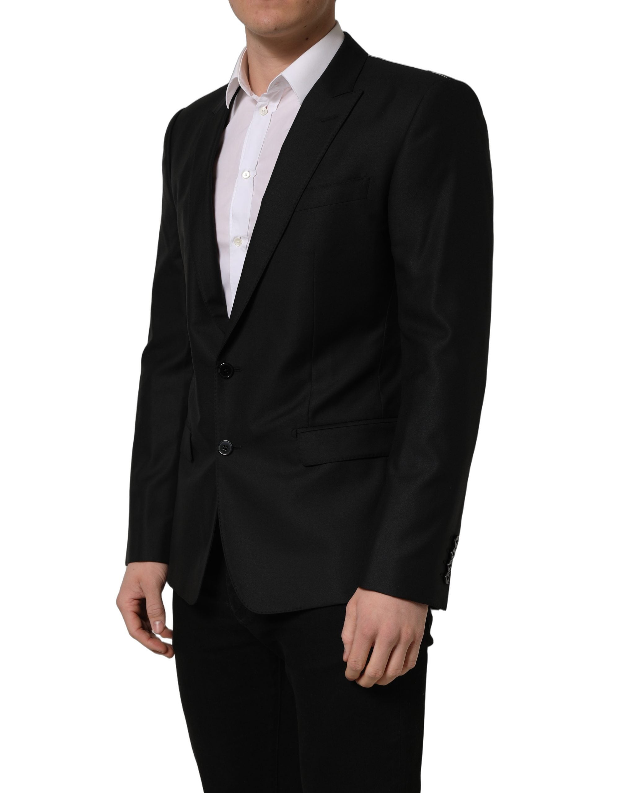 Dolce & Gabbana Black Wool Single Breasted Blazer Men's Jacket