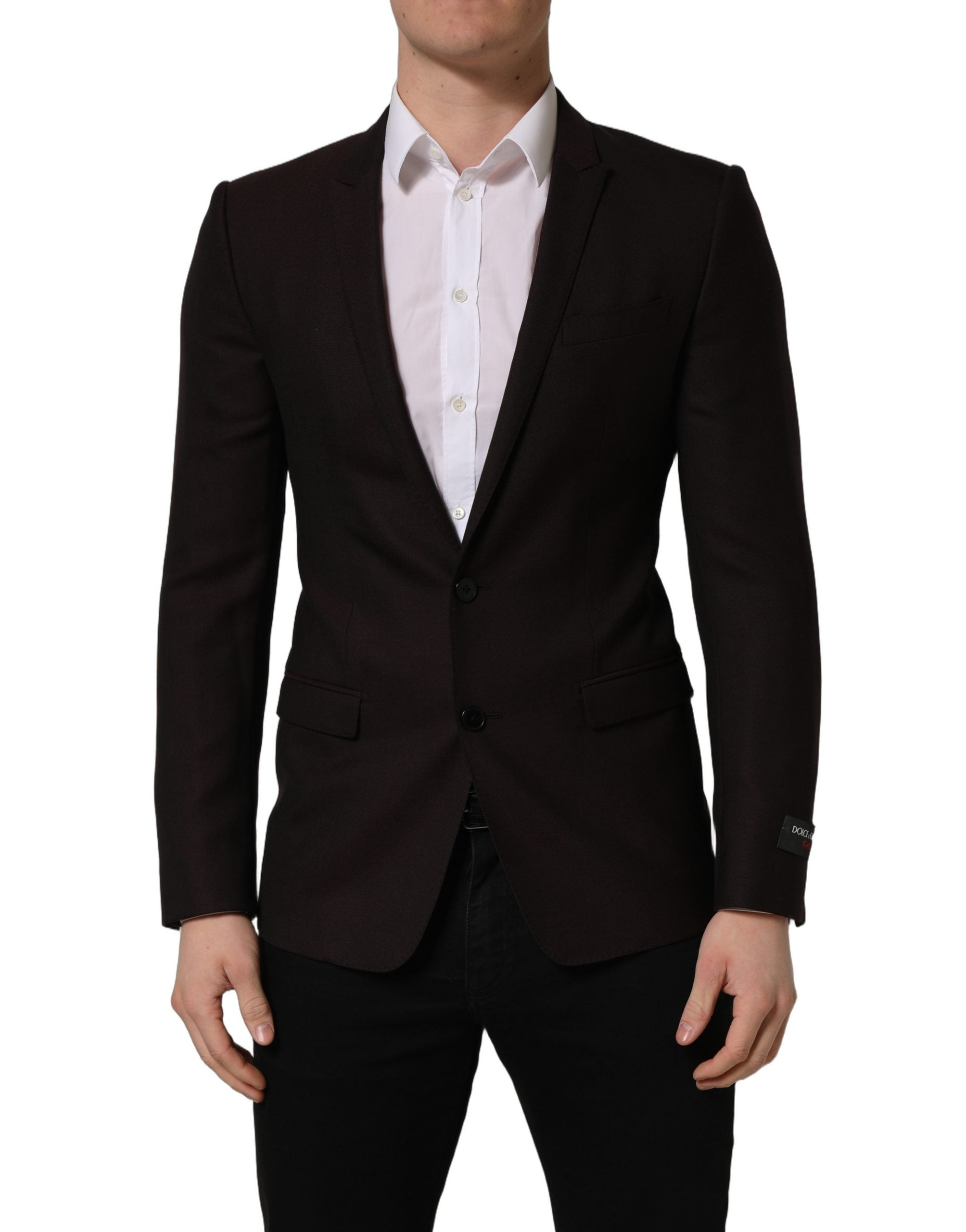 Dolce & Gabbana Brown Wool GOLD Single Breasted Men Men's Jacket