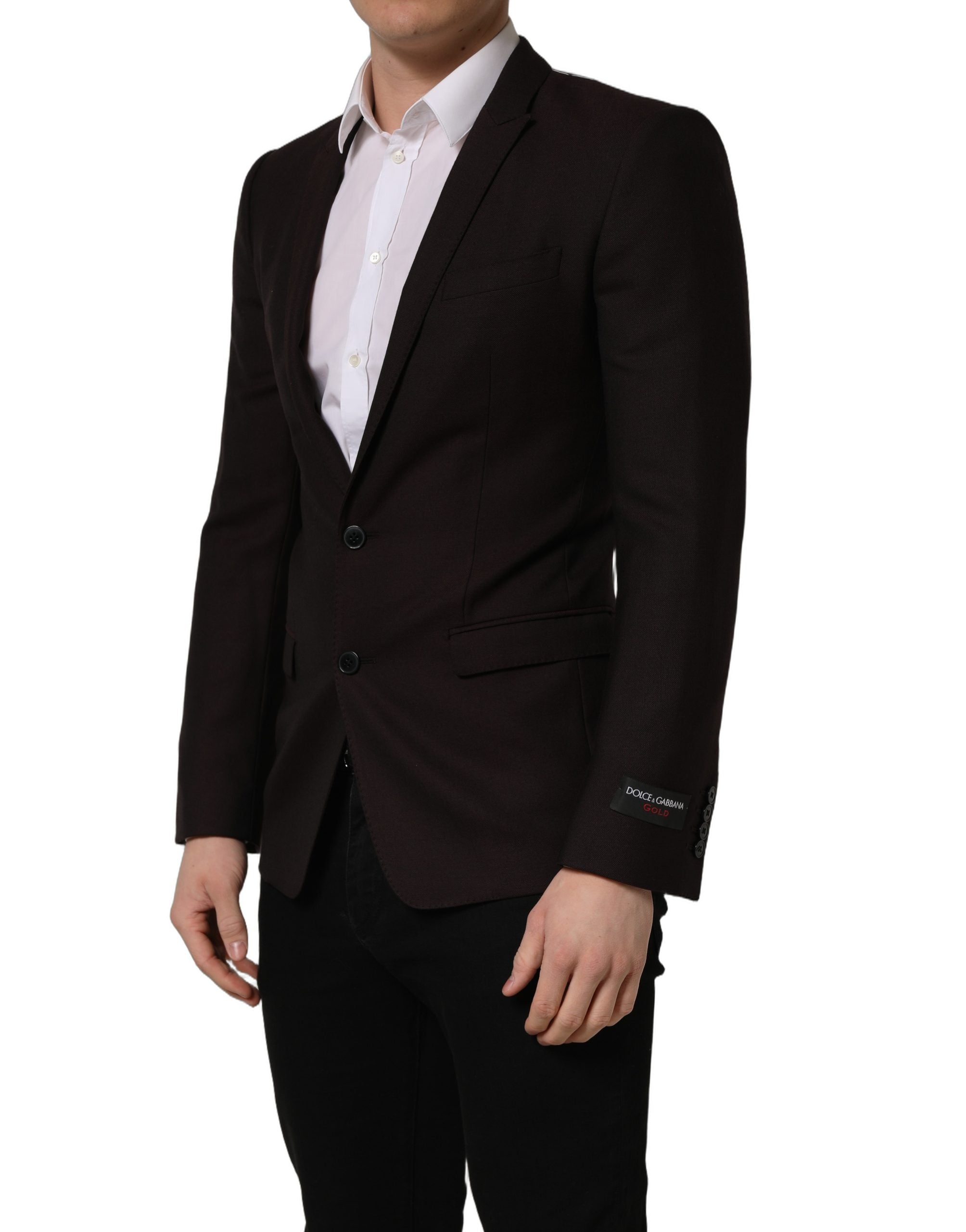 Dolce & Gabbana Brown Wool GOLD Single Breasted Men Men's Jacket