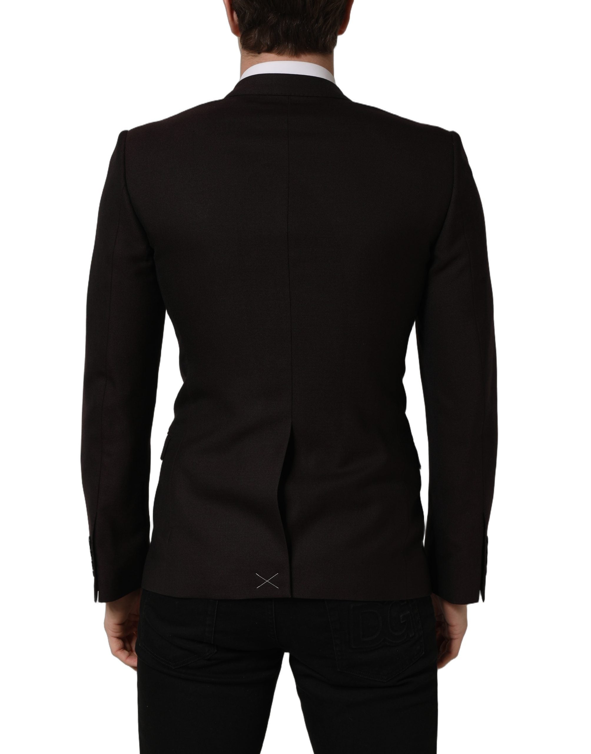 Dolce & Gabbana Brown Wool GOLD Single Breasted Men Men's Jacket