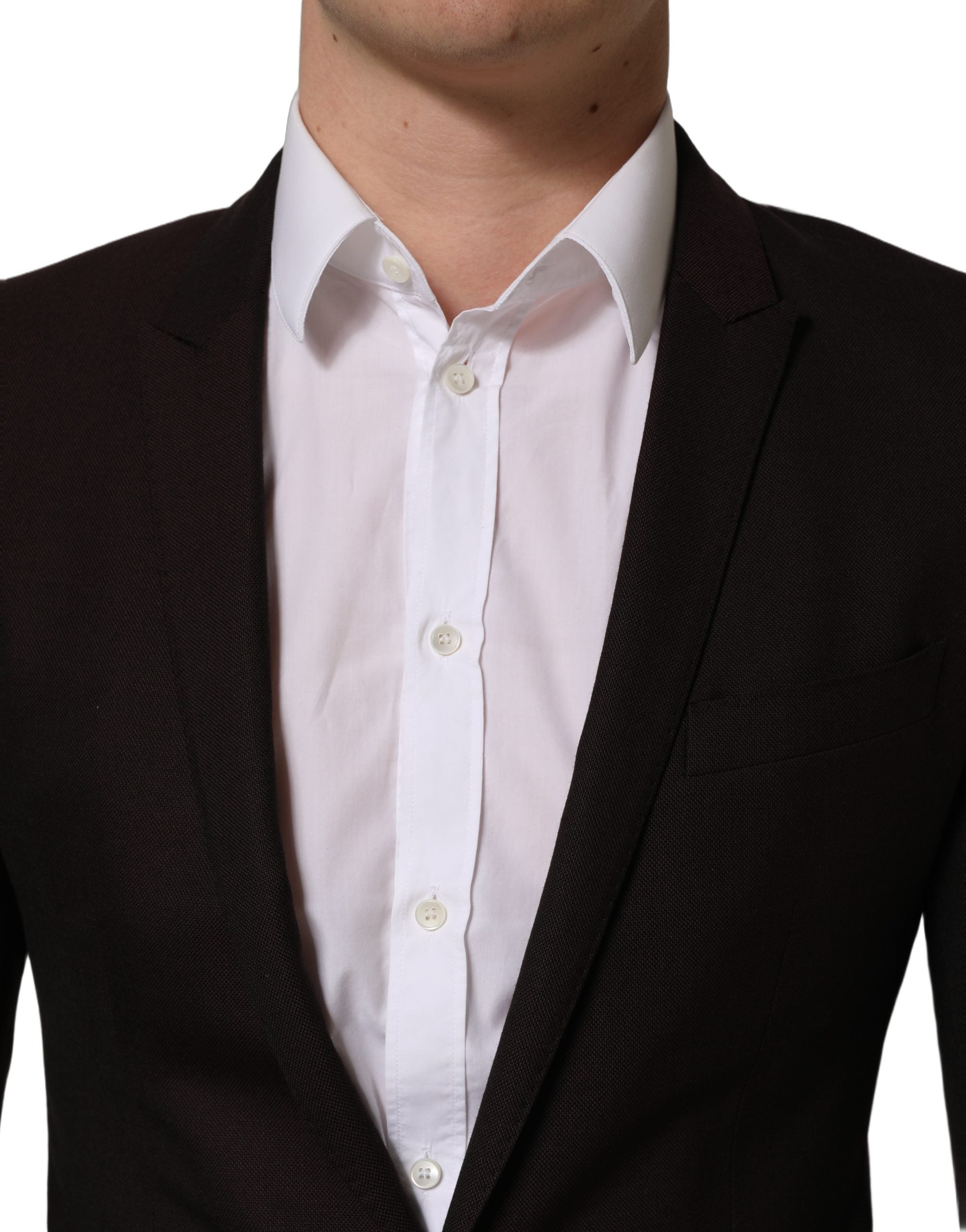 Dolce & Gabbana Brown Wool GOLD Single Breasted Men Men's Jacket