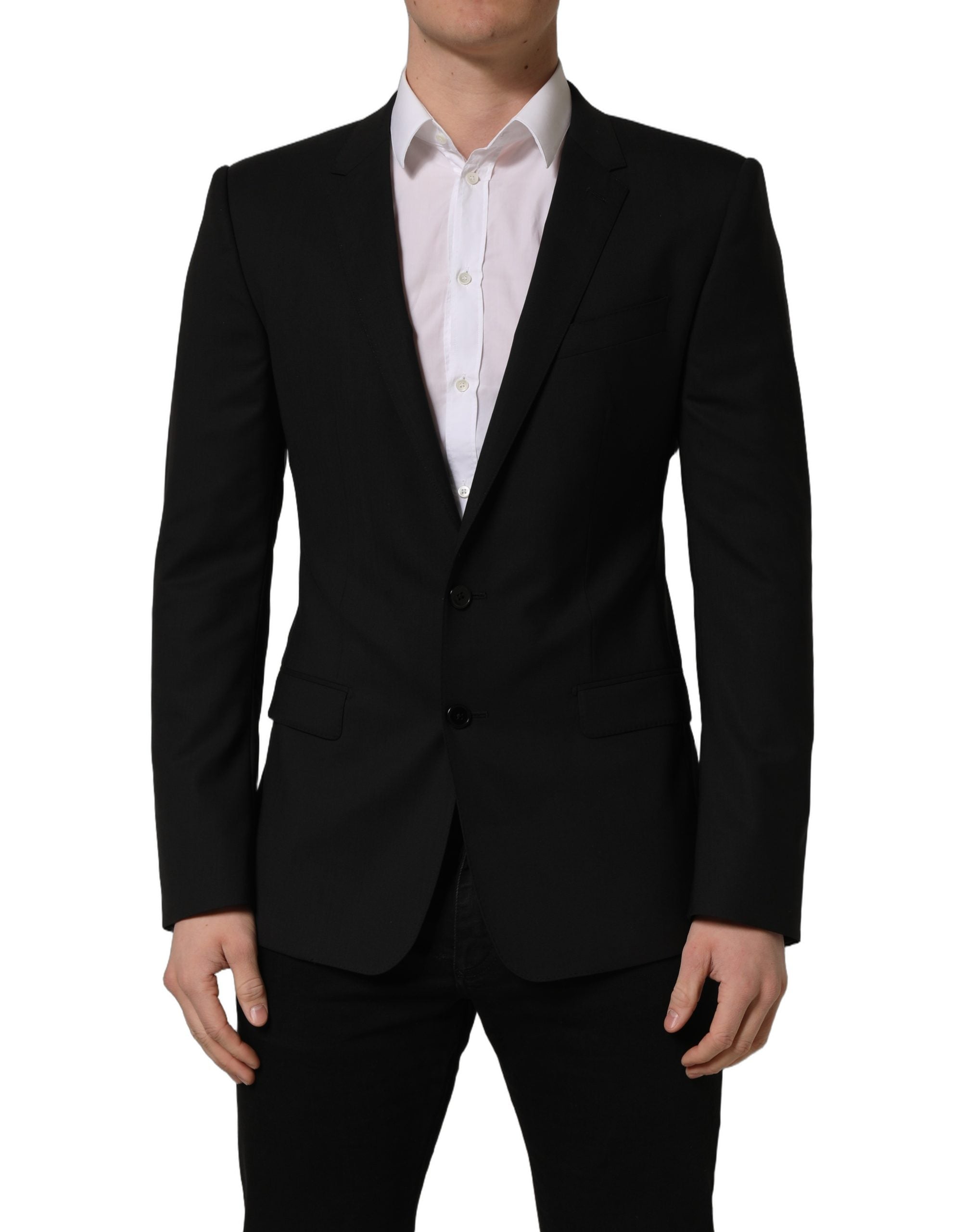 Dolce & Gabbana Black Wool Single Breasted Blazer Men's Jacket