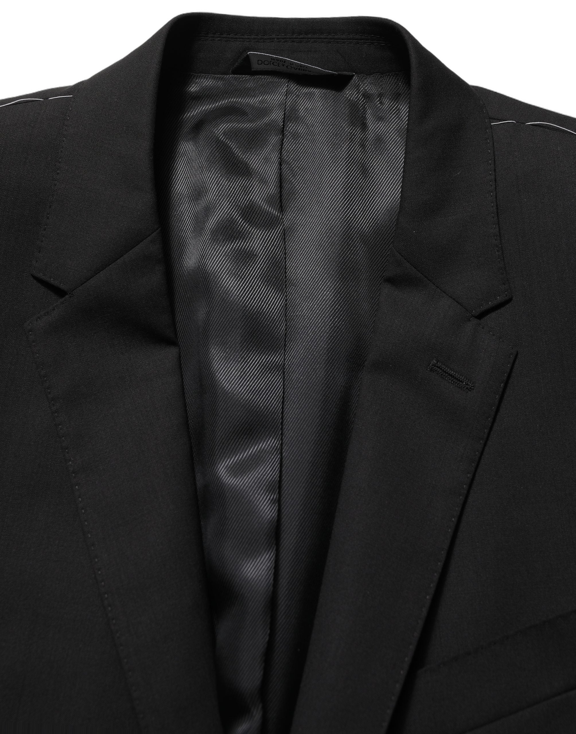 Dolce & Gabbana Black Wool Single Breasted Blazer Men's Jacket
