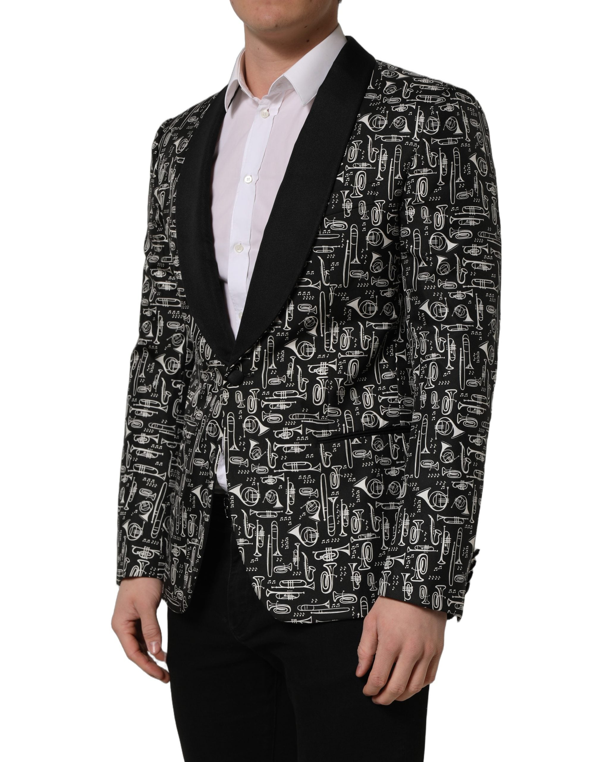 Dolce & Gabbana Black Crystal Embellished Coat Blazer Men's Jacket
