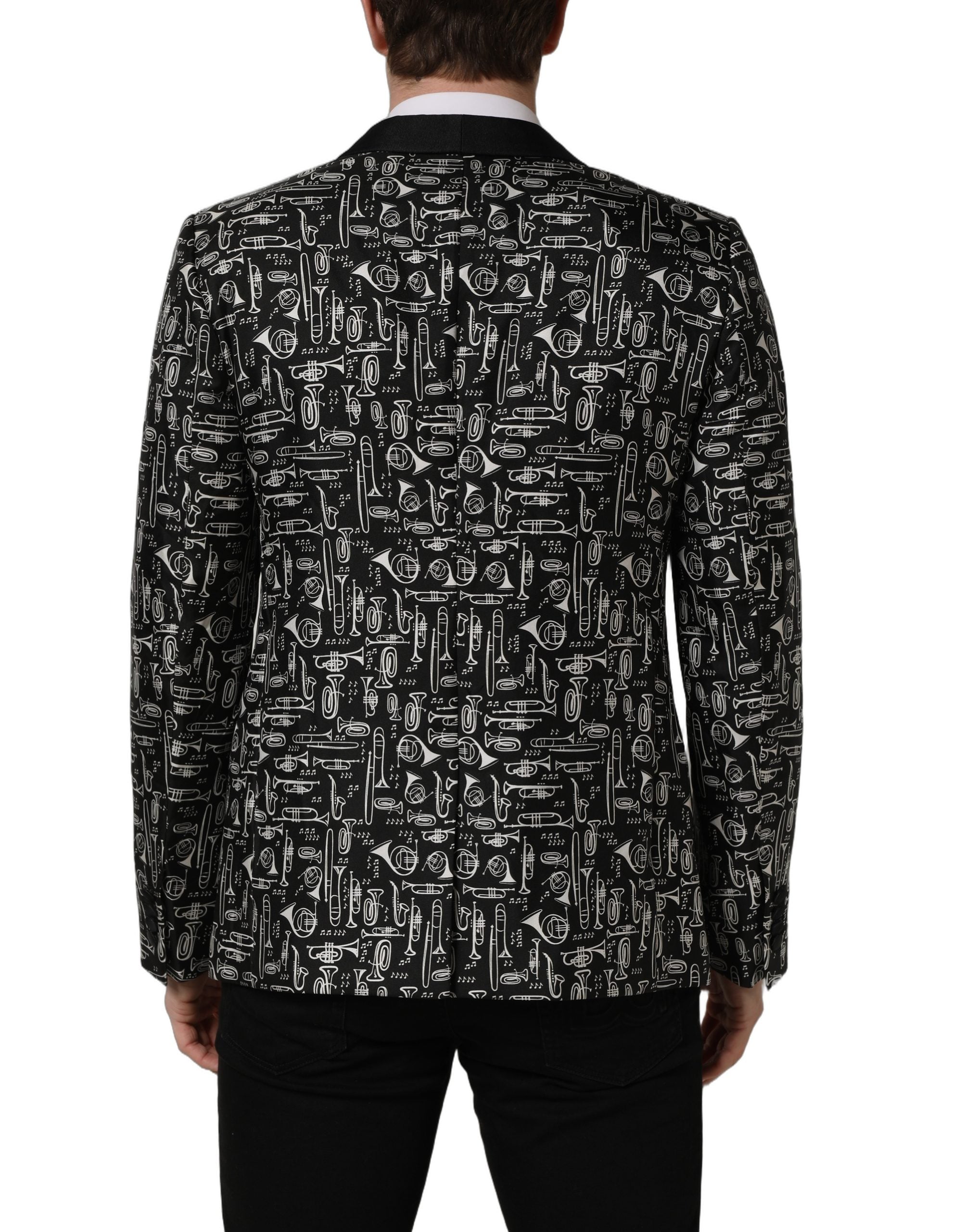 Dolce & Gabbana Black Crystal Embellished Coat Blazer Men's Jacket