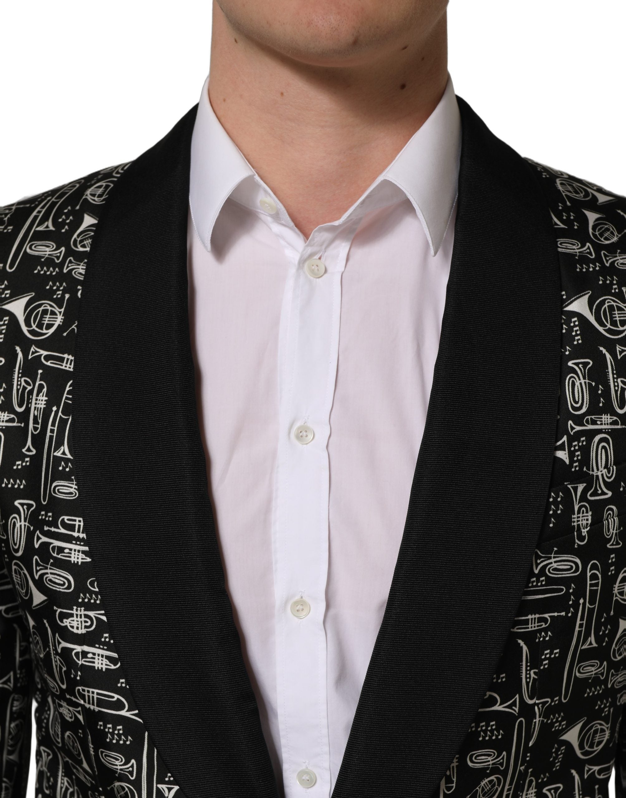Dolce & Gabbana Black Crystal Embellished Coat Blazer Men's Jacket