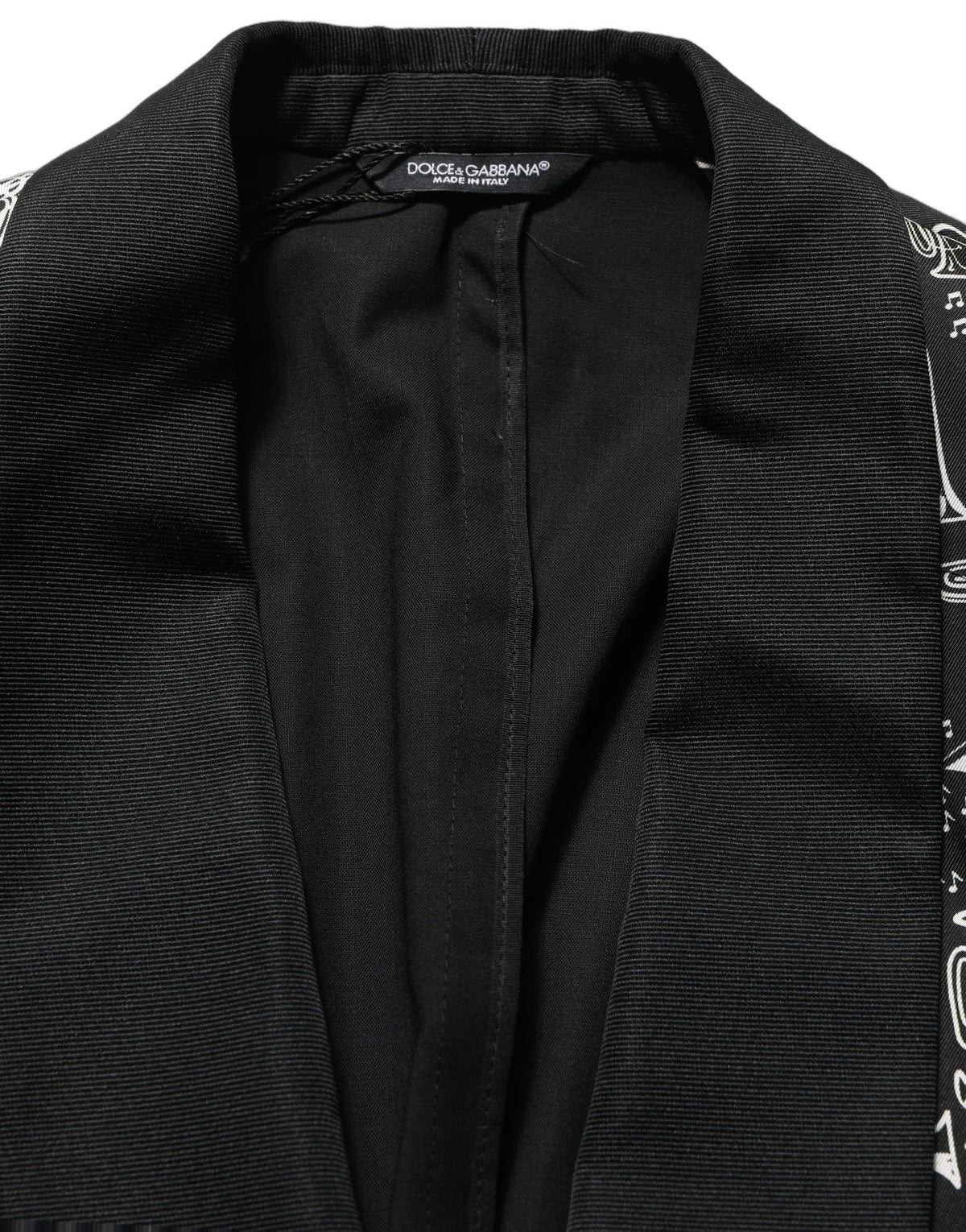 Dolce & Gabbana Black Crystal Embellished Coat Blazer Men's Jacket