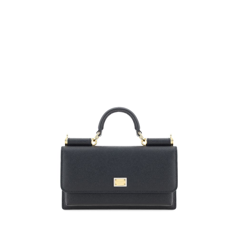 Dolce & Gabbana Black Calf Leather Bos Taurus Shoulder Women's Bag