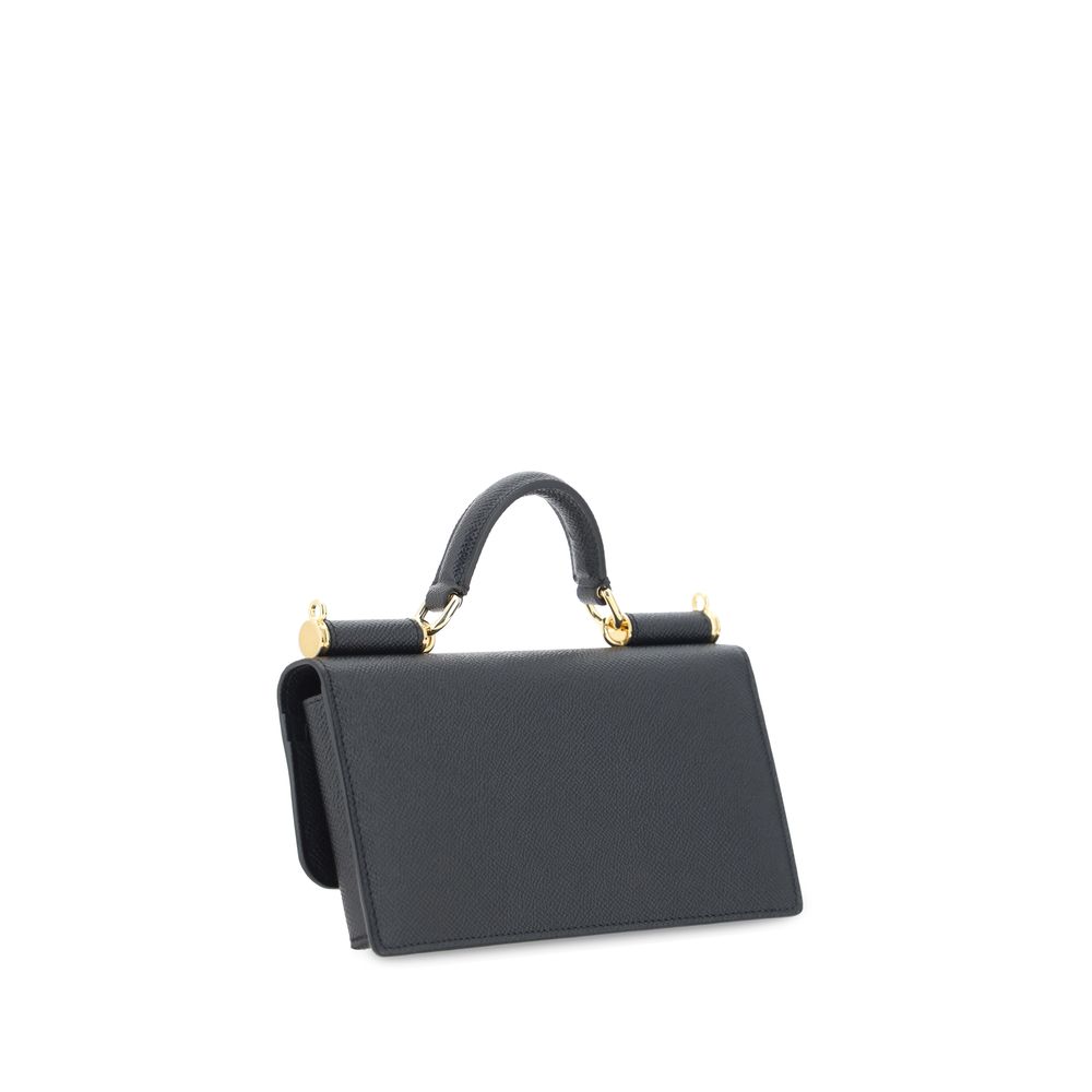 Dolce & Gabbana Black Calf Leather Bos Taurus Shoulder Women's Bag