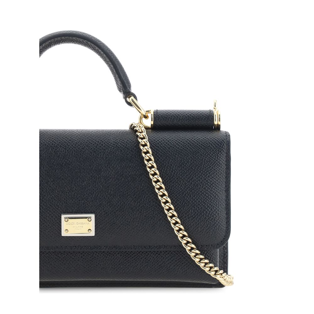 Dolce & Gabbana Black Calf Leather Bos Taurus Shoulder Women's Bag
