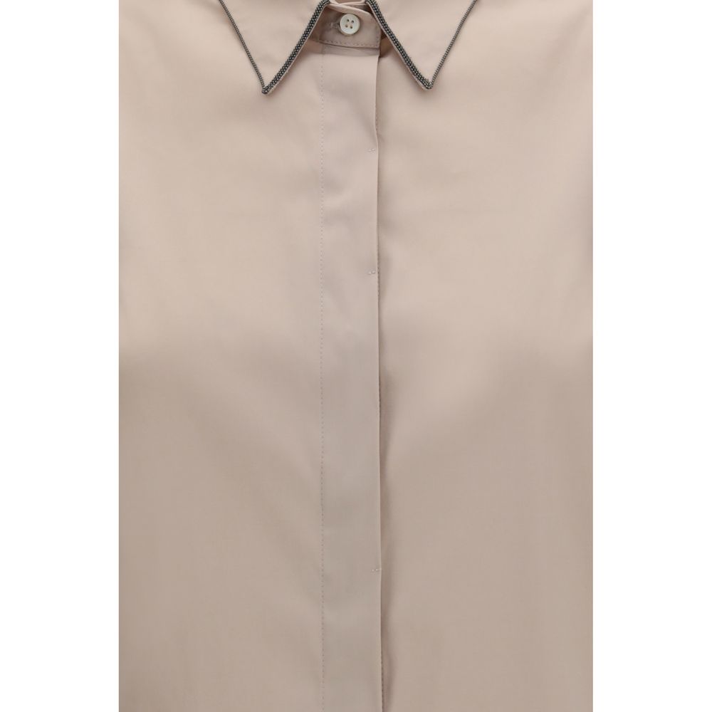 Brunello Cucinelli Beige Cotton Women's Shirt