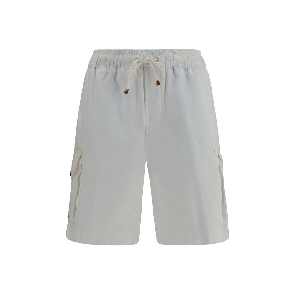 Brunello Cucinelli White Cotton Bermuda Men's Shorts