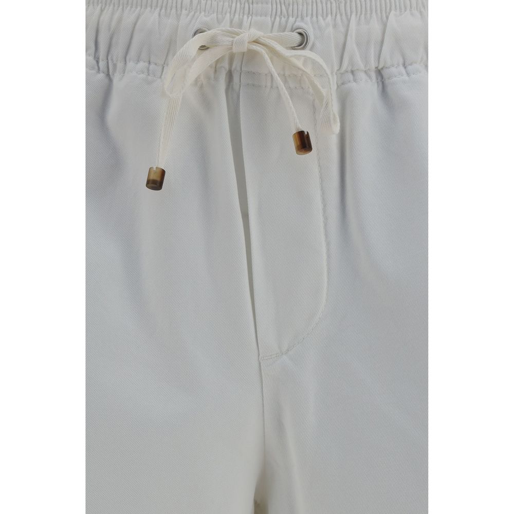 Brunello Cucinelli White Cotton Bermuda Men's Shorts