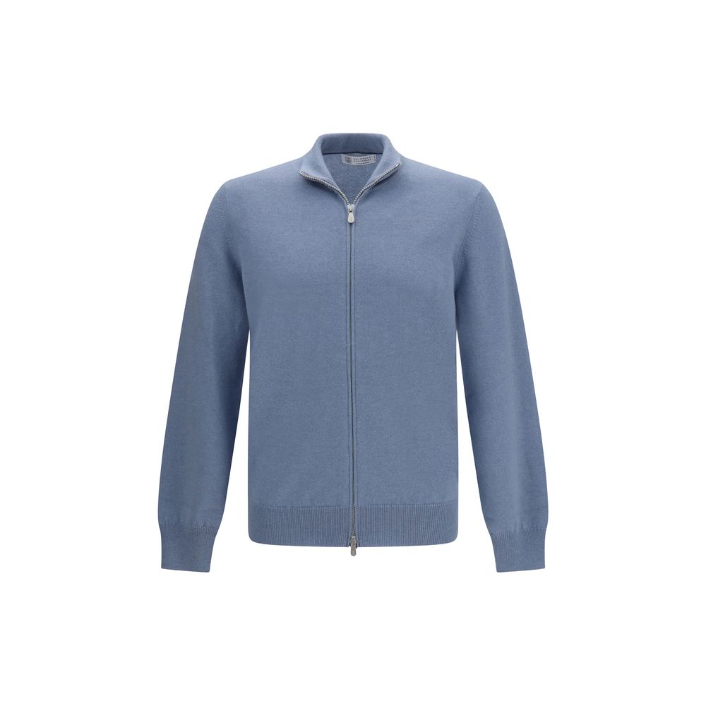 Brunello Cucinelli Blue Cashmere Men's Cardigan
