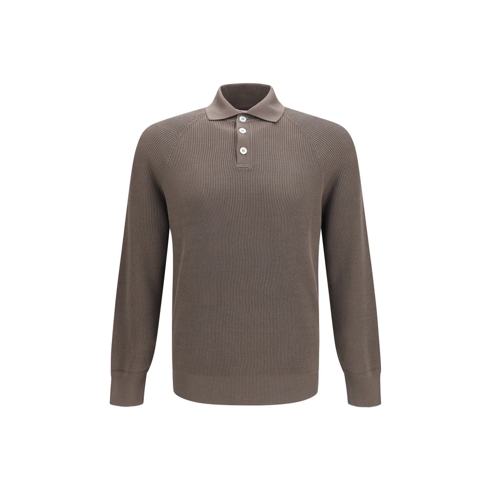 Brunello Cucinelli Brown Cotton Polo Men's Shirt