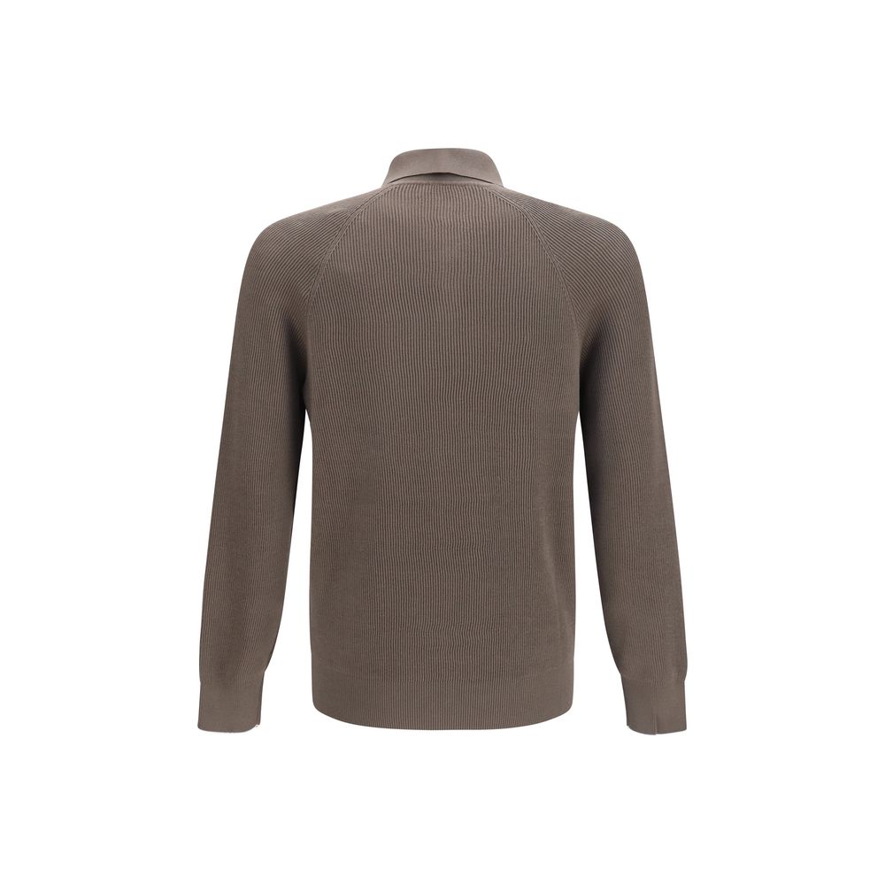 Brunello Cucinelli Brown Cotton Polo Men's Shirt