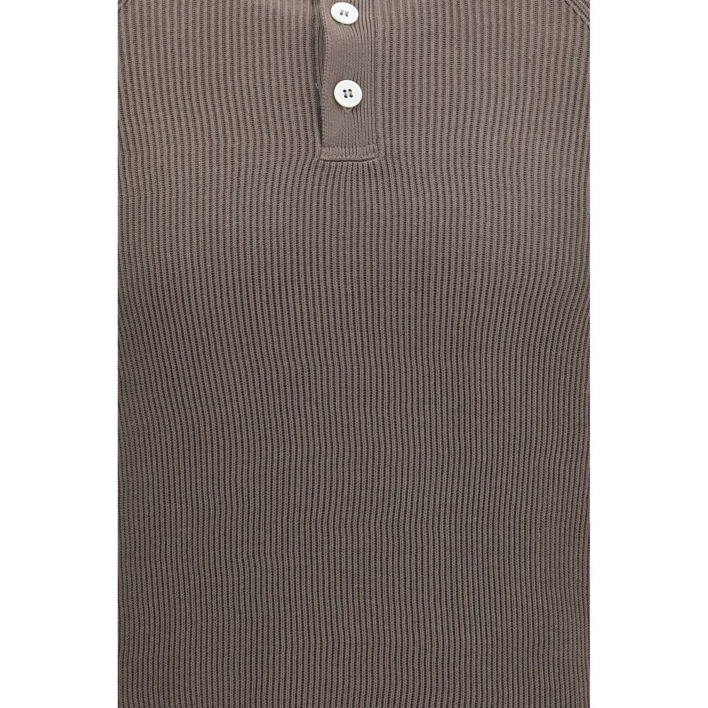 Brunello Cucinelli Brown Cotton Polo Men's Shirt