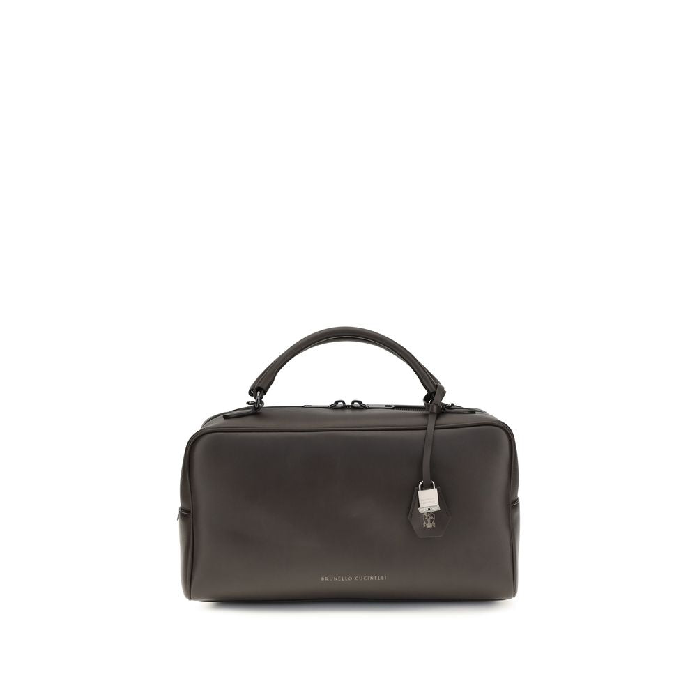 Brunello Cucinelli Brown Calf Leather Bos Taurus Shoulder Women's Bag