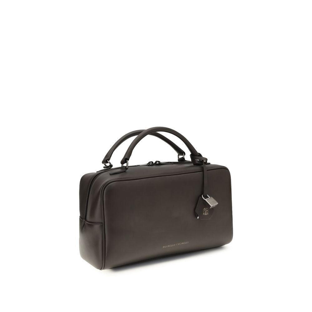 Brunello Cucinelli Brown Calf Leather Bos Taurus Shoulder Women's Bag