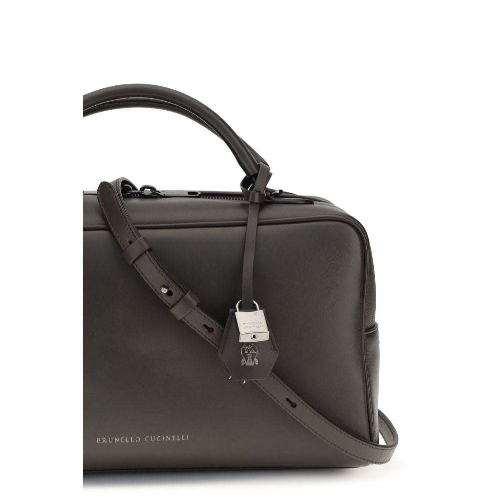 Brunello Cucinelli Brown Calf Leather Bos Taurus Shoulder Women's Bag