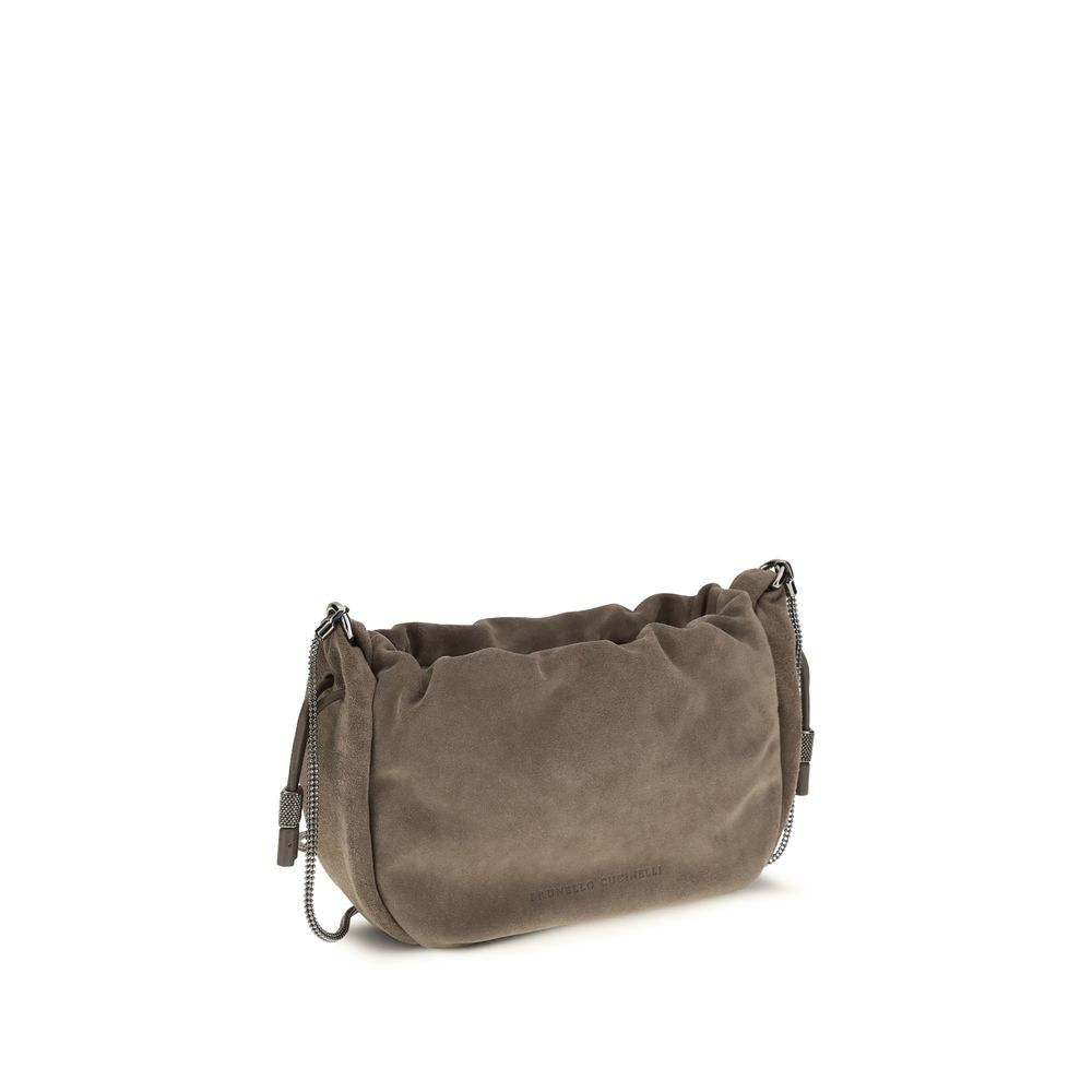 Brunello Cucinelli Brown Calf Leather Bos Taurus Shoulder Women's Bag